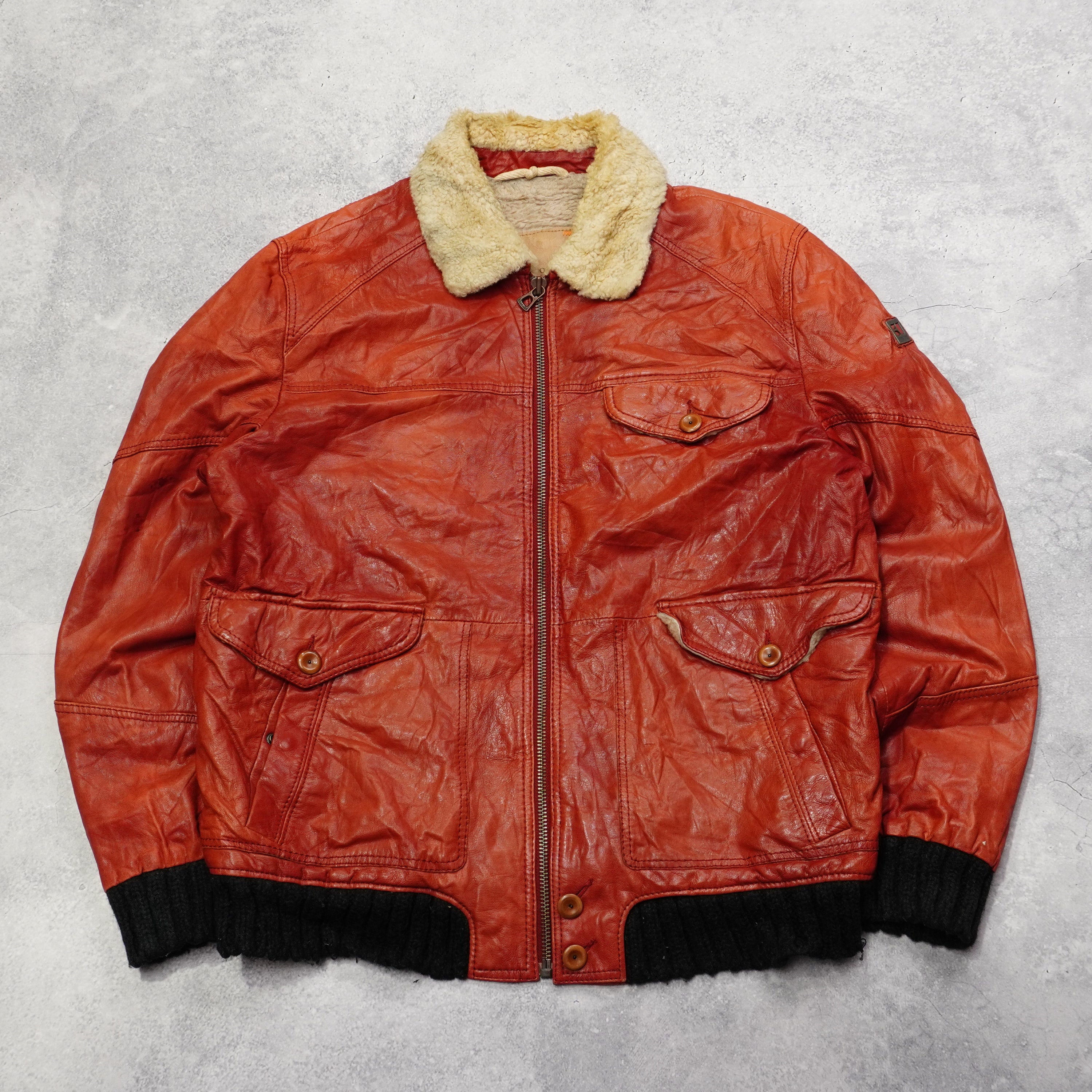 2000s Boss Orange Leather Jacket
