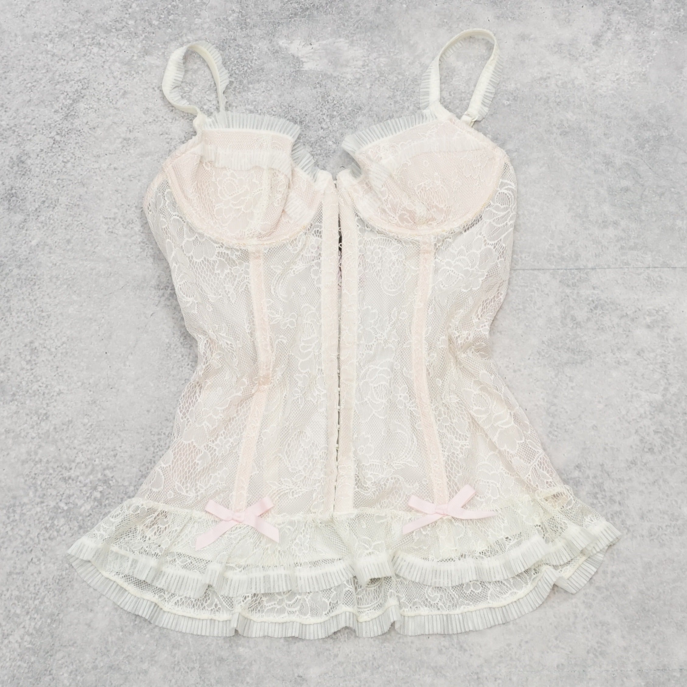 2000s Victoria's Secret Lace Corset Cami Top