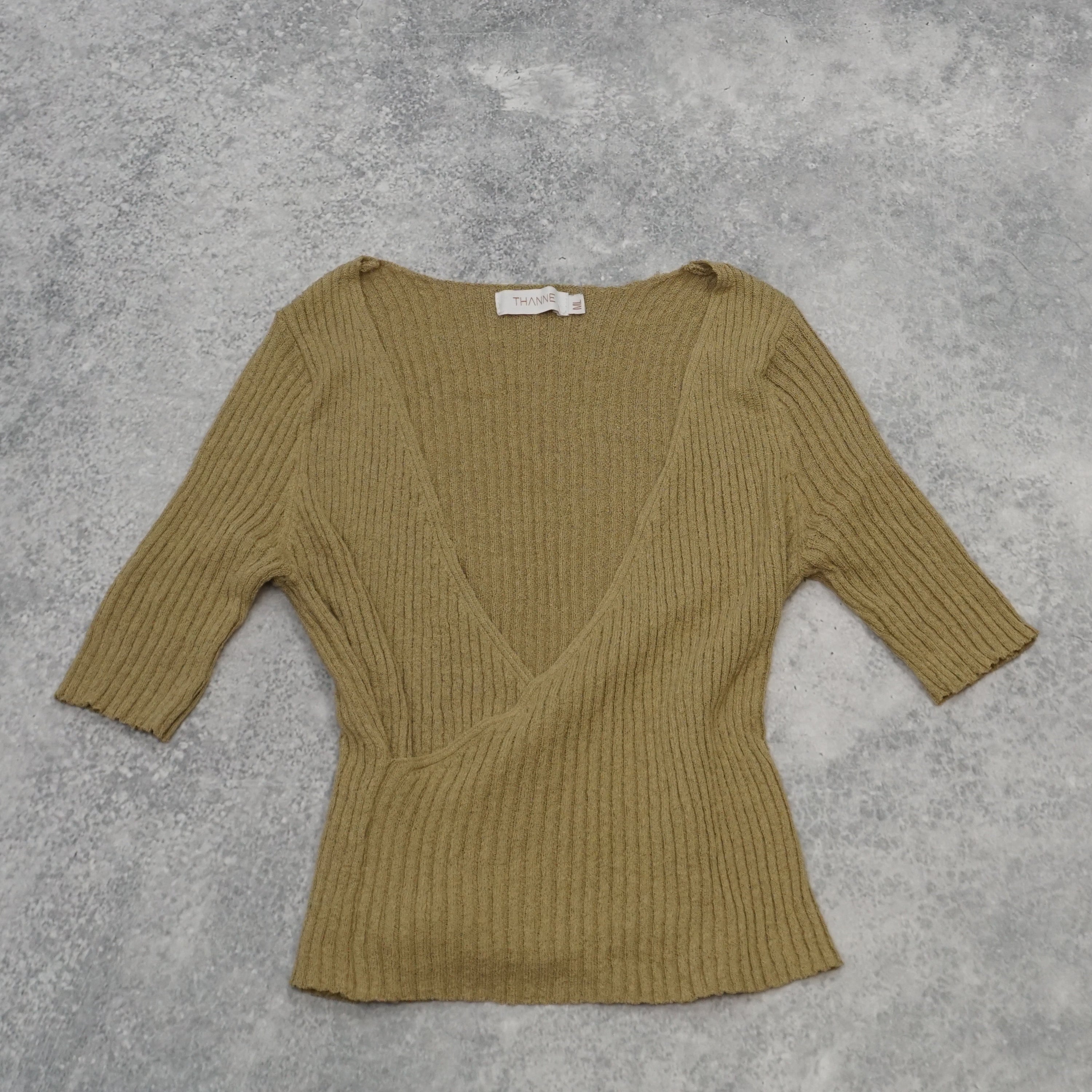 Thanne V-Neck Ribbed Knit