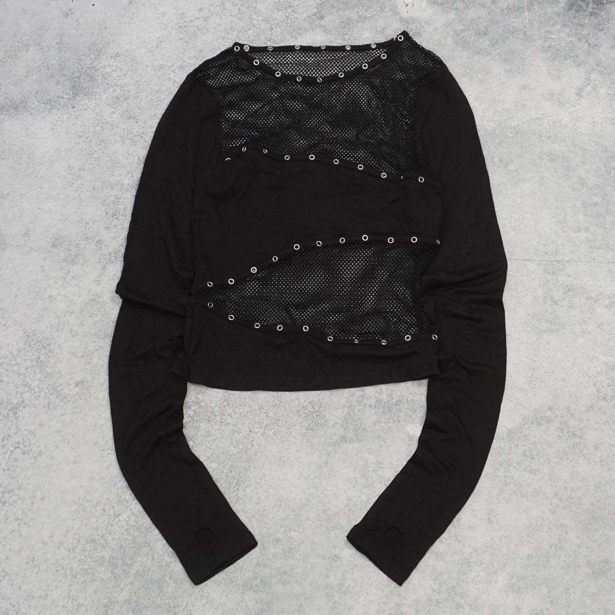 I.AM.GIA Mesh Eyelet Thumbhole Top
