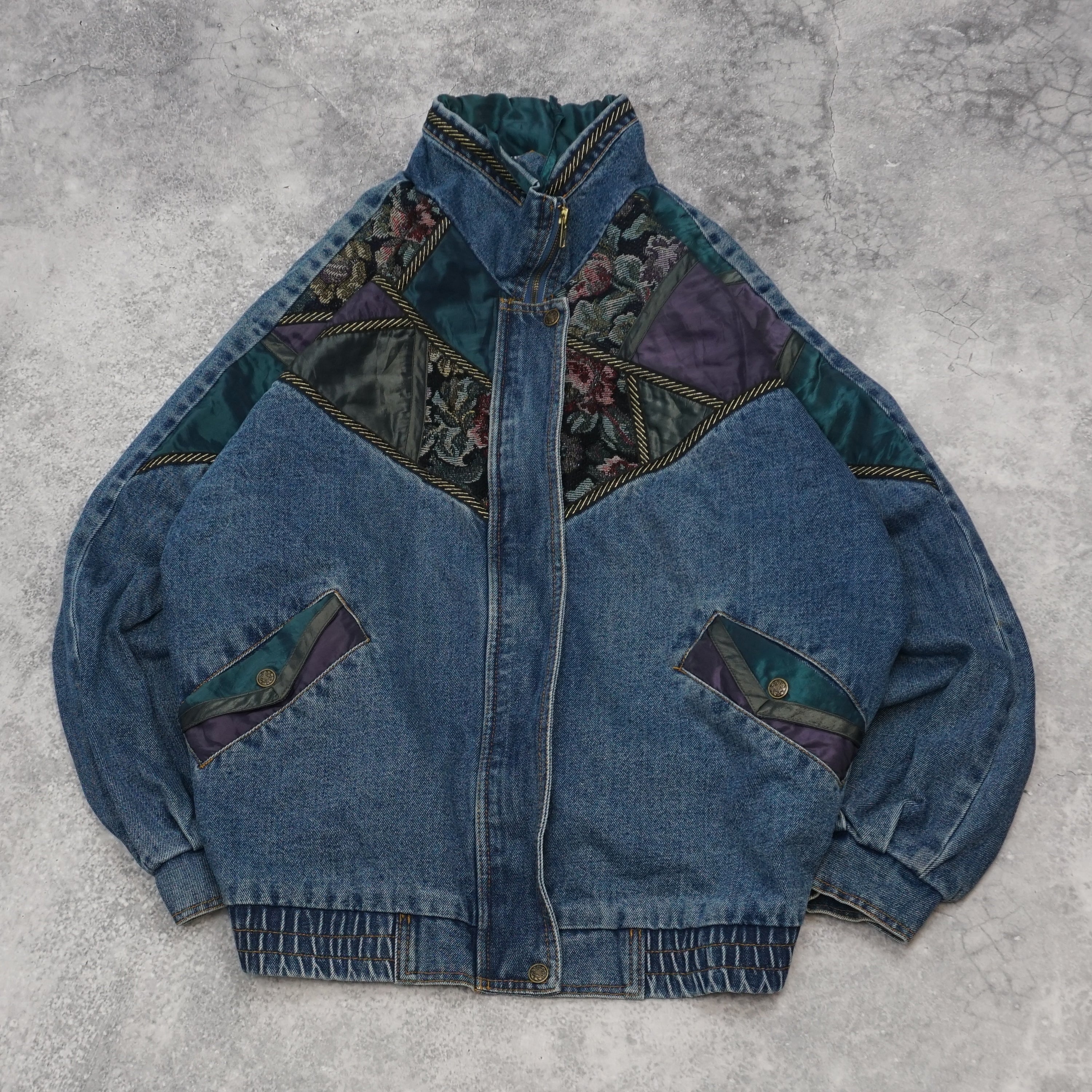 90s Current Seen Patchwork Denim Jacket