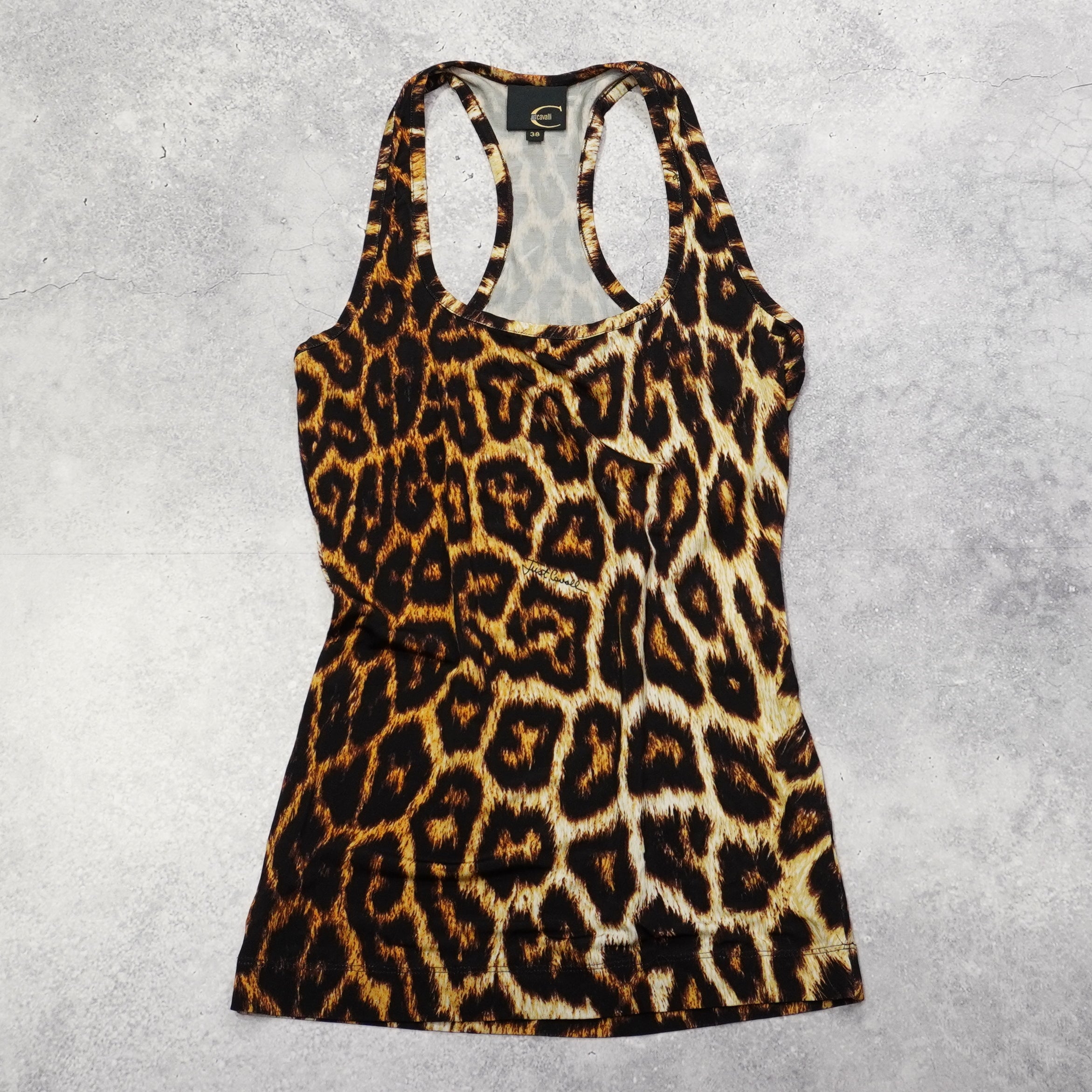2000s Just Cavalli Leopard Print Tank Top