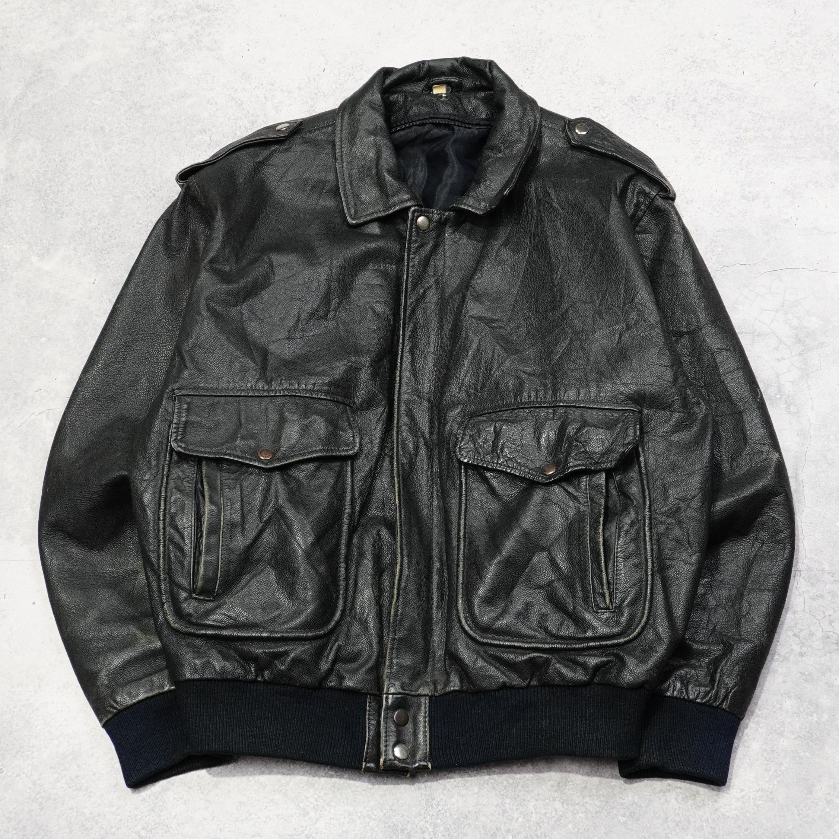 90s Aviator Leather Jacket