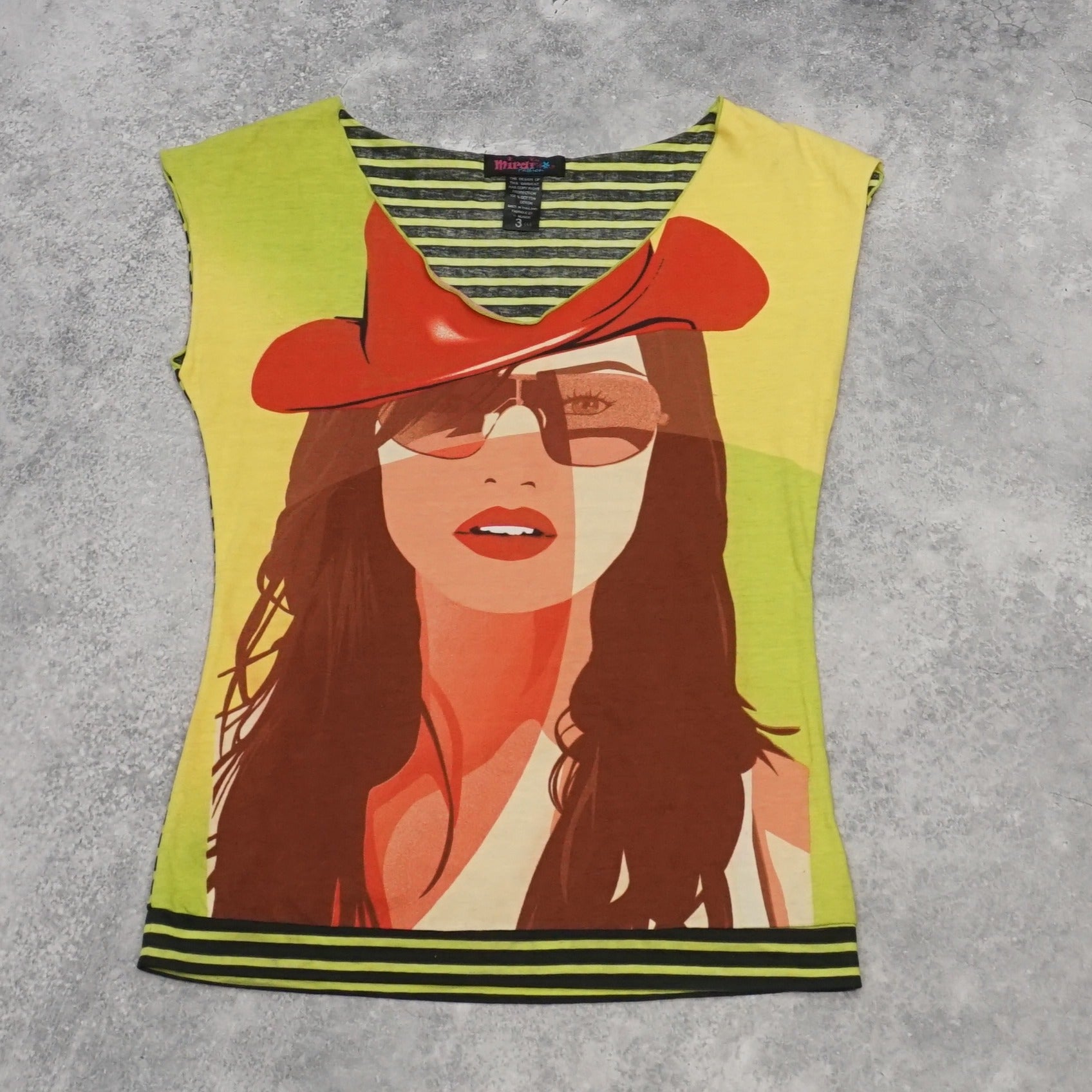 2000s Mirdi Graphic Print Top