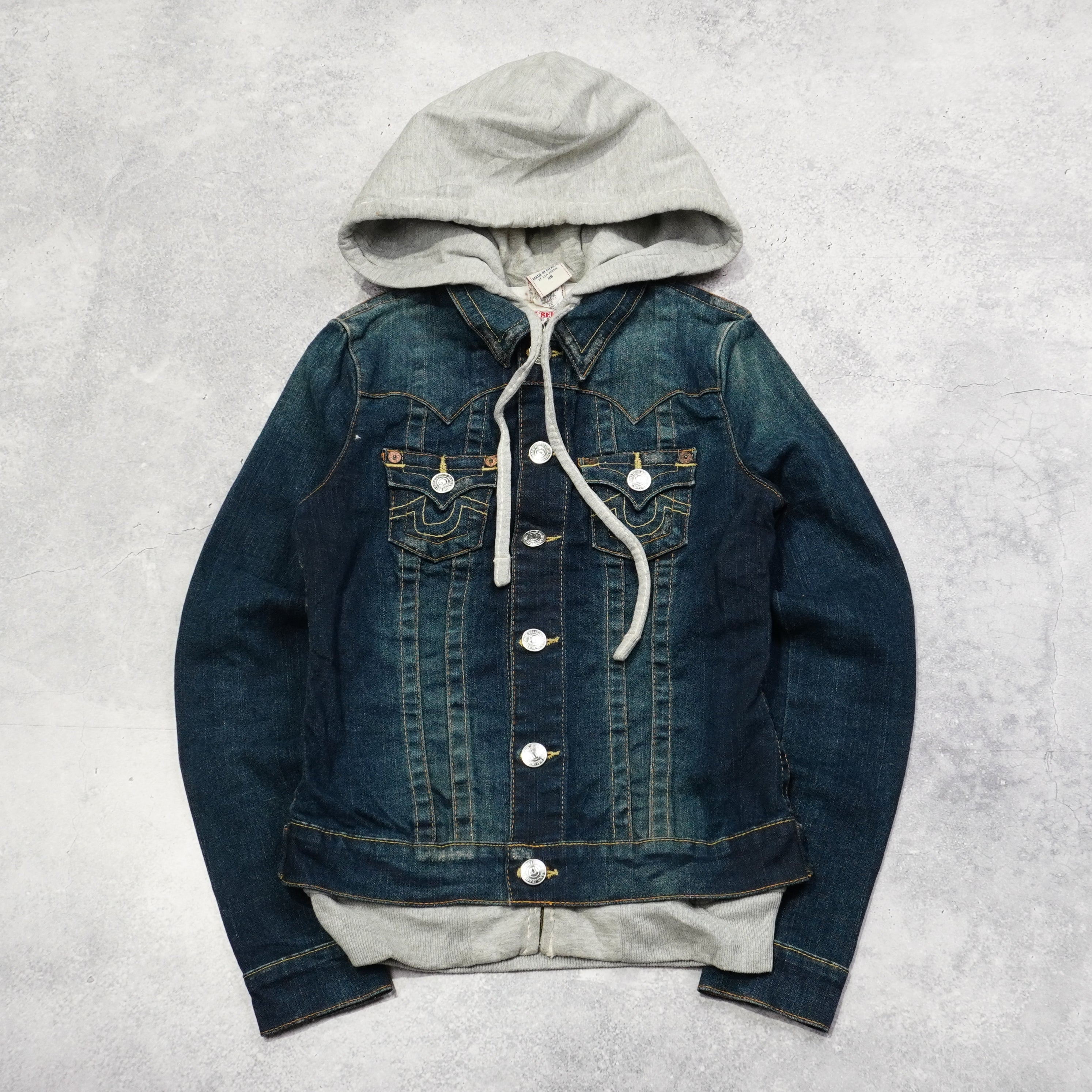 2000s True Religion Hooded Denim Jacket