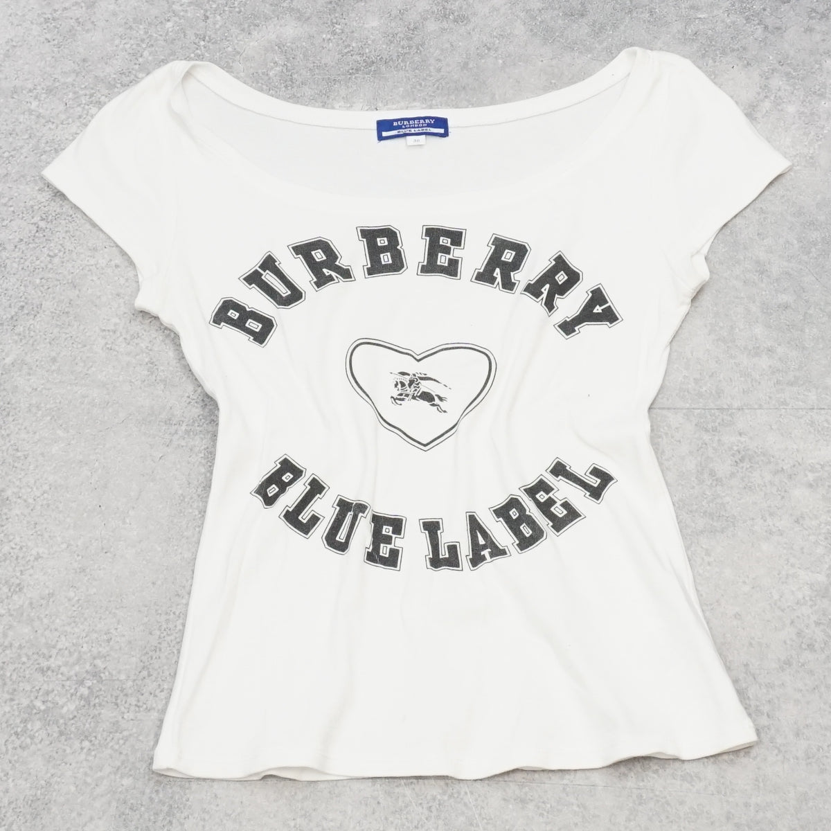 2000s Burberry Blue Label Graphic Heart T-Shirt