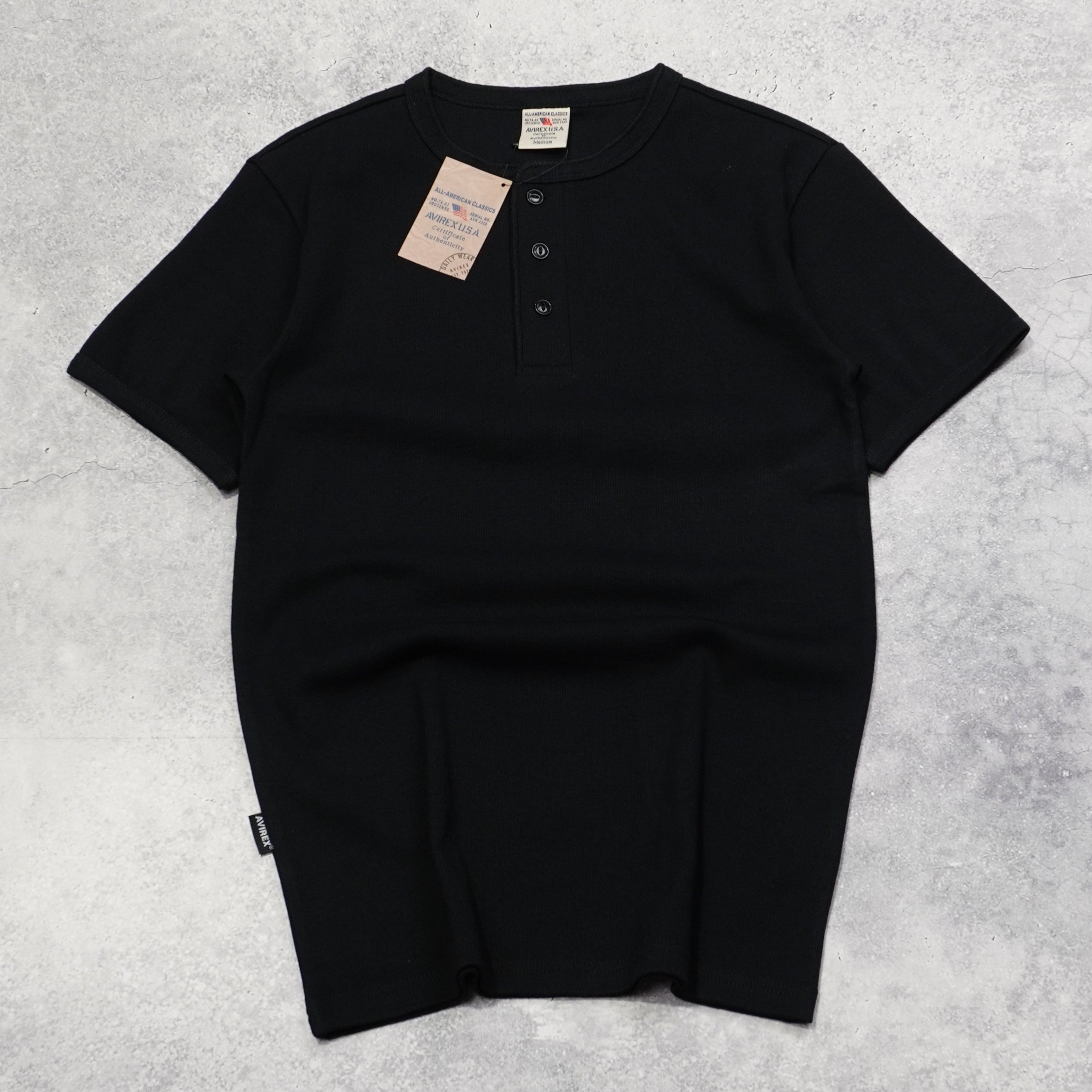 Avirex Ribbed Henley T-Shirt