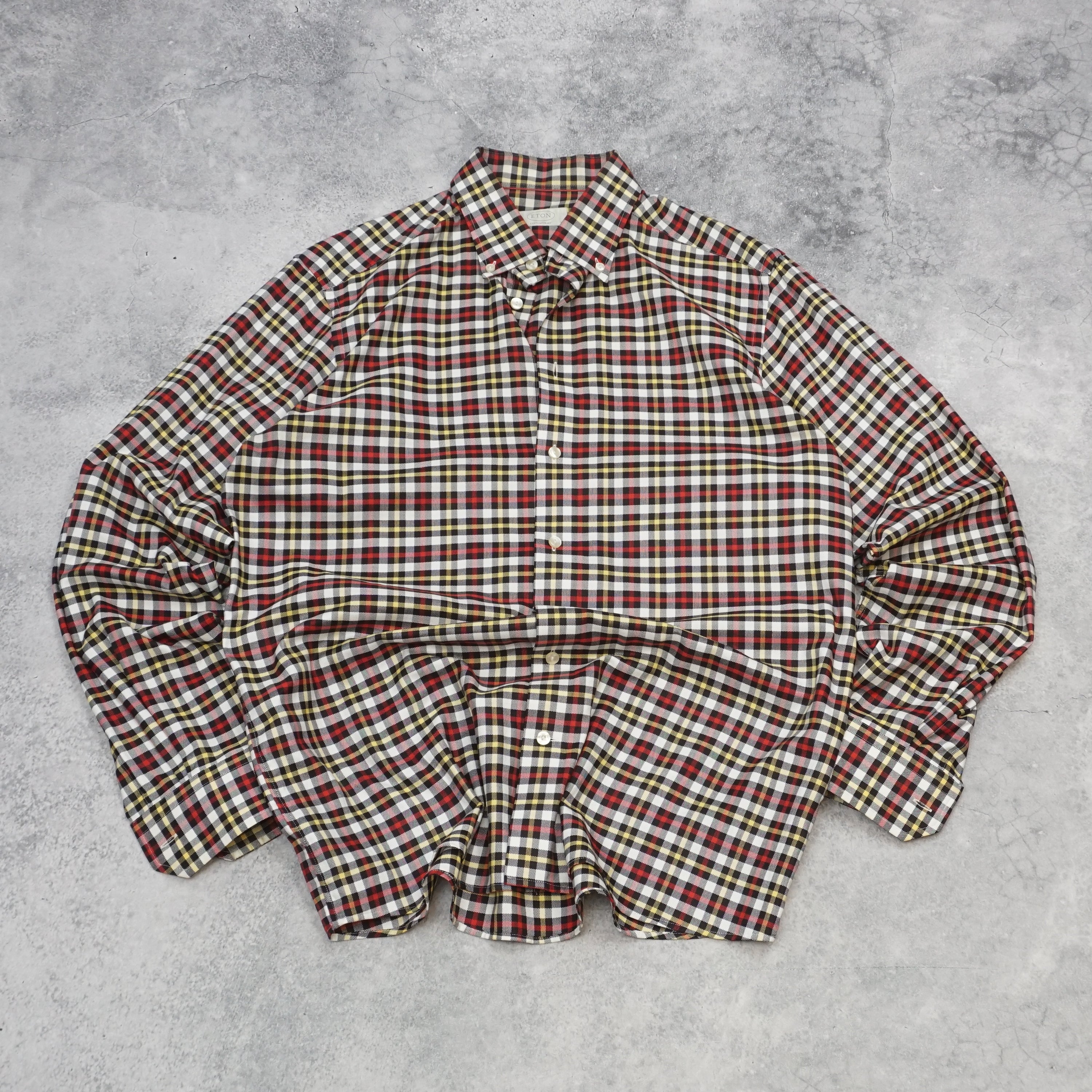 Eton Contemporary Checkered Button Up