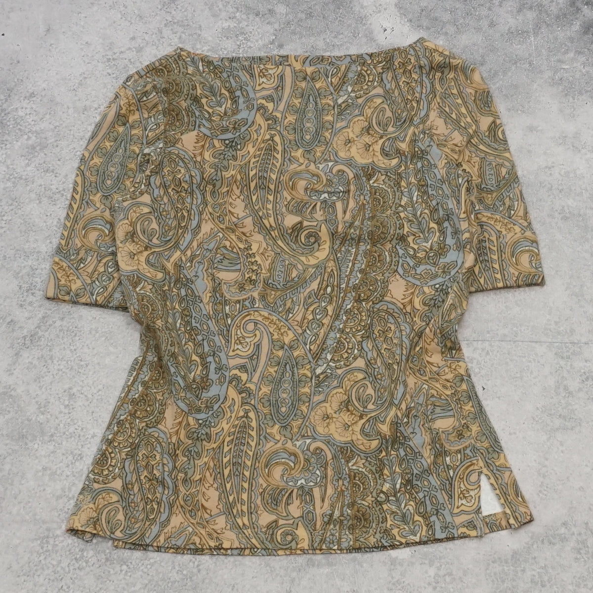 Ralph Lauren Lauren Paisley Stretch Cotton Boatneck T-Shirt Top