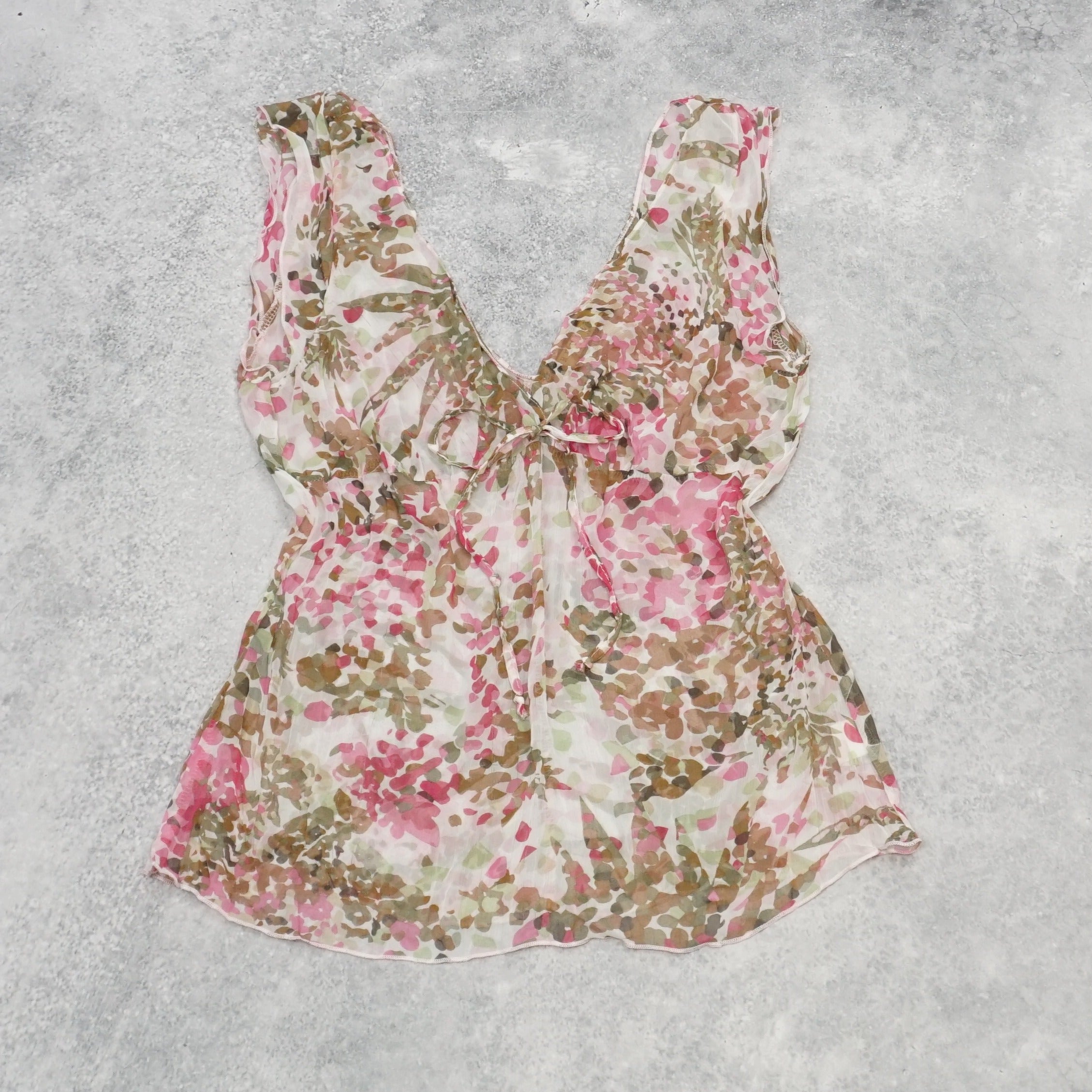 2000s Review Sheer Floral Top