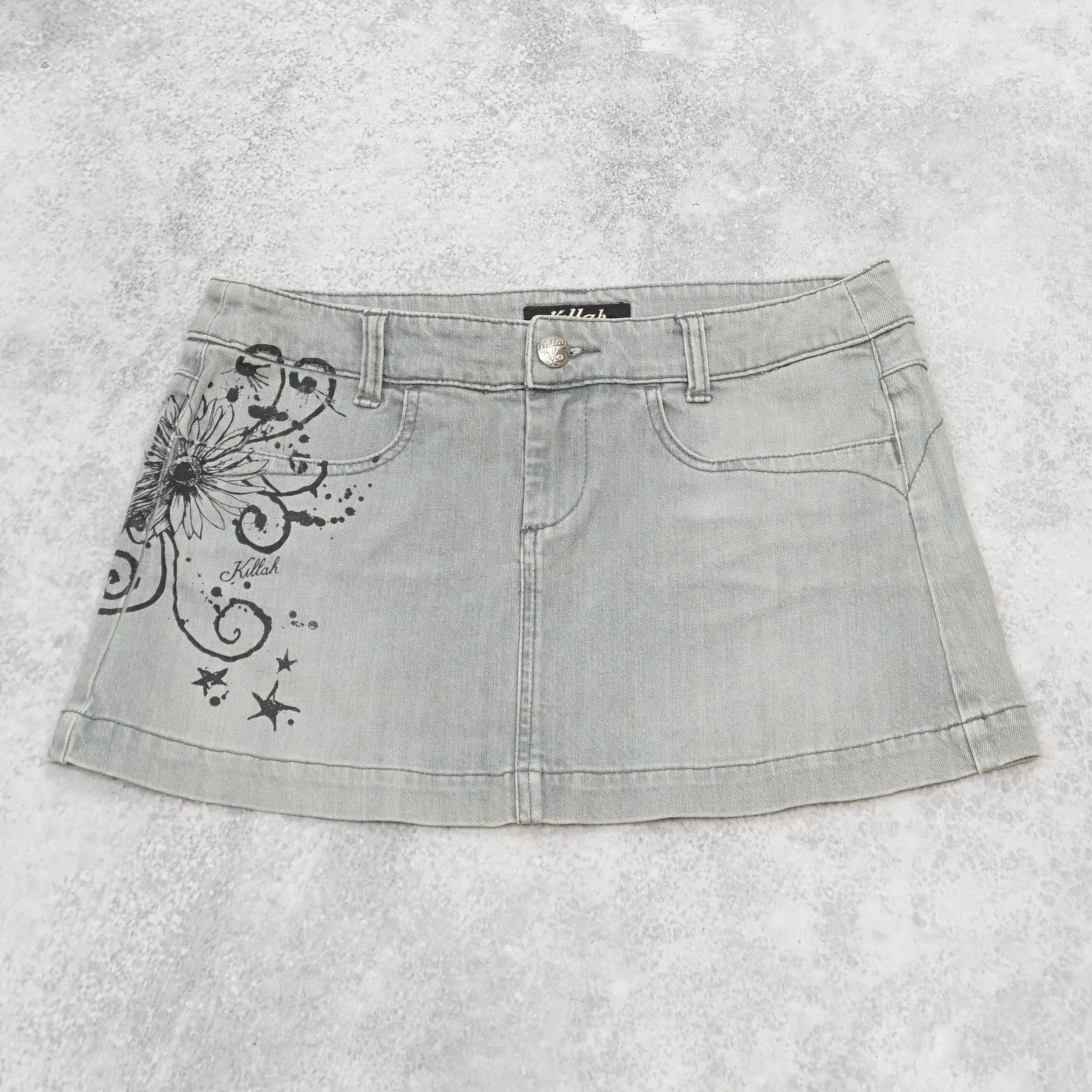2000s Killah Distressed Denim Skirt
