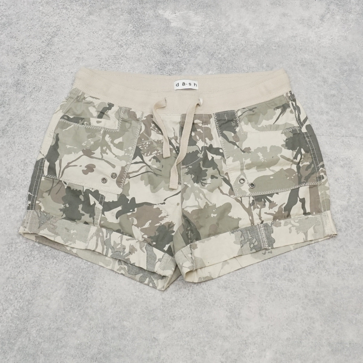 Dash Camo Drawstring Shorts