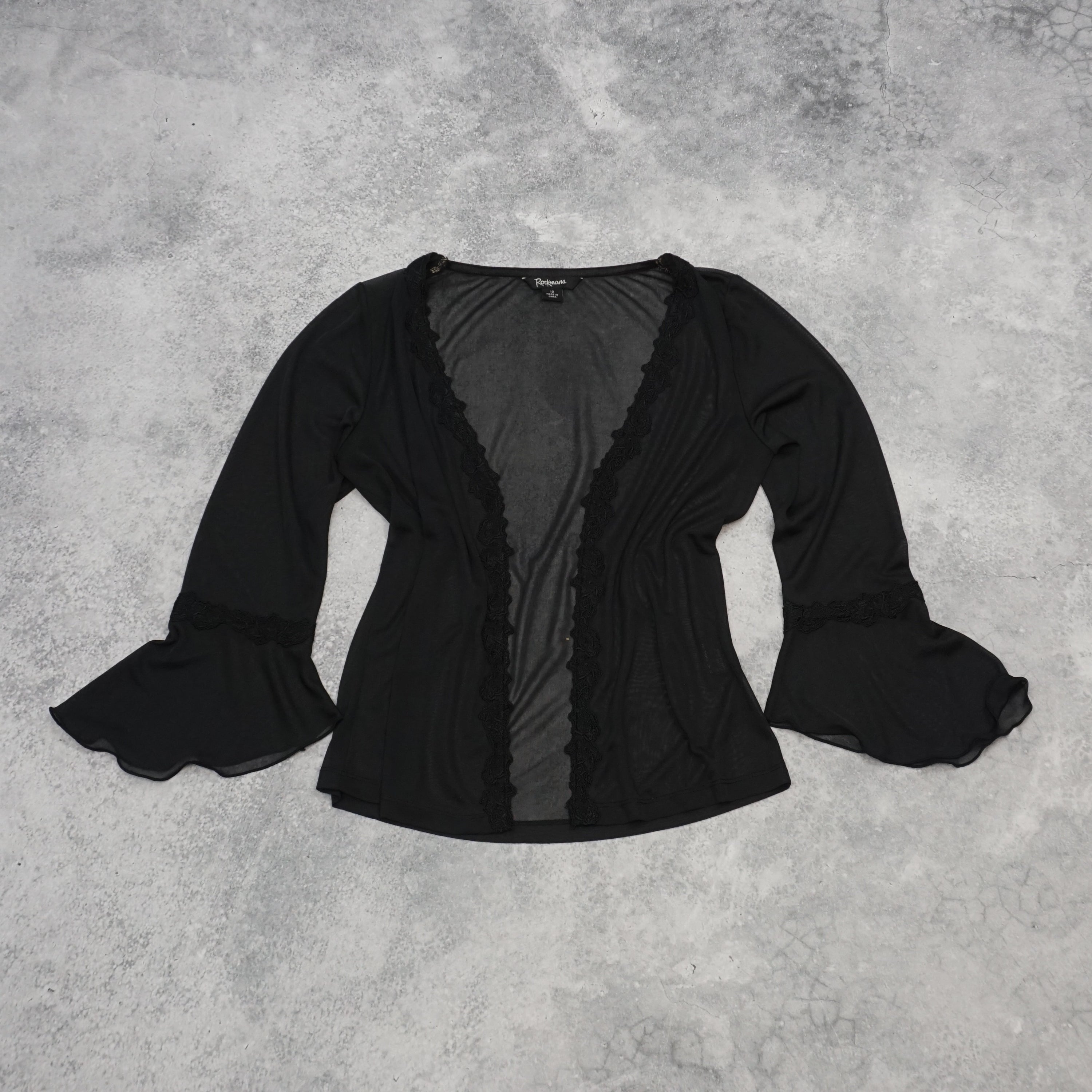 Rockmans Sheer Lace Trim Blouse