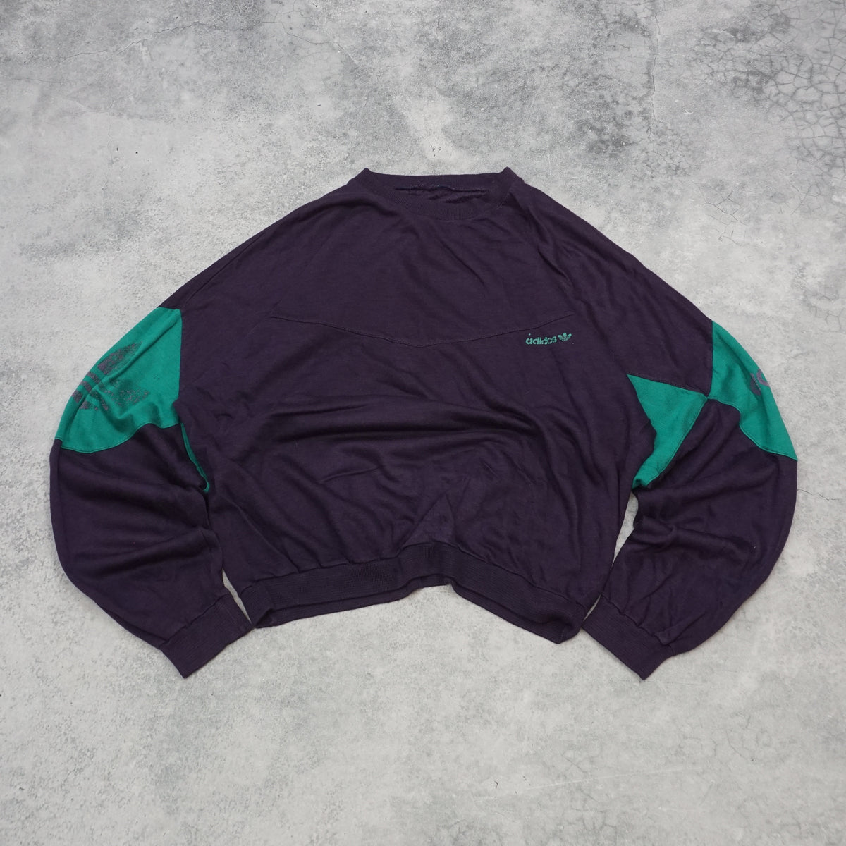 80s Adidas Trefoil Colour Block Sweater