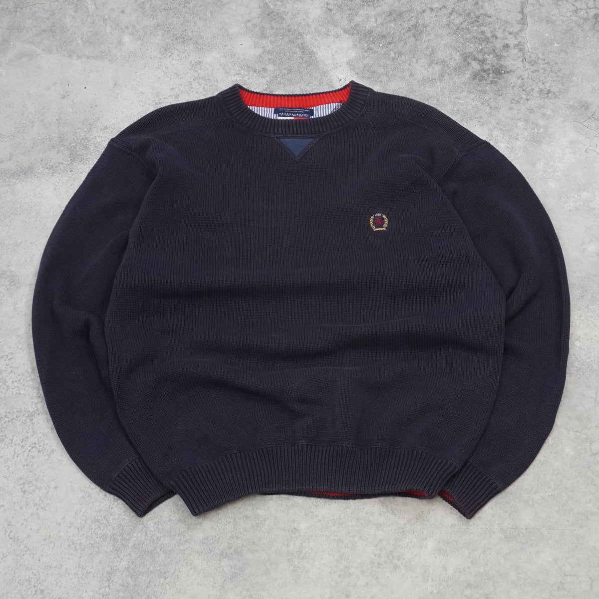 90s Tommy Hilfiger Crest Embroidered Crewneck Jumper