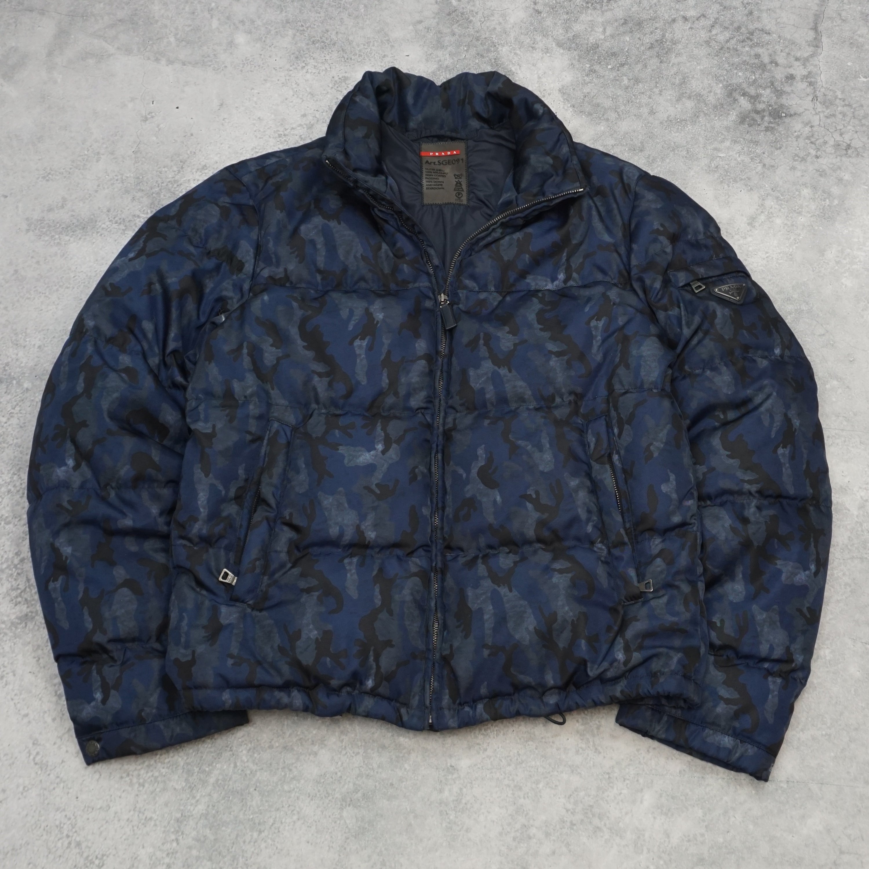 Prada Camo Print Down Puffer Jacket