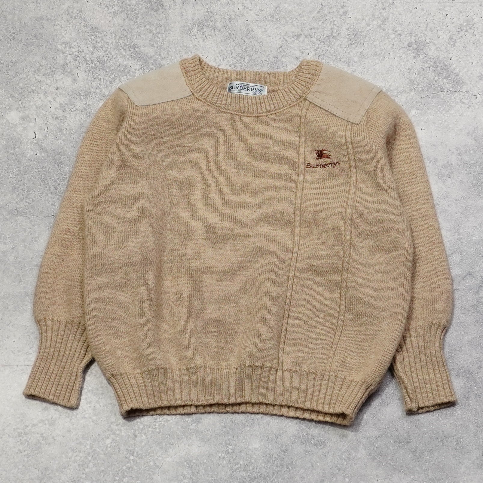 90s Burberry Elbow Patch Knit