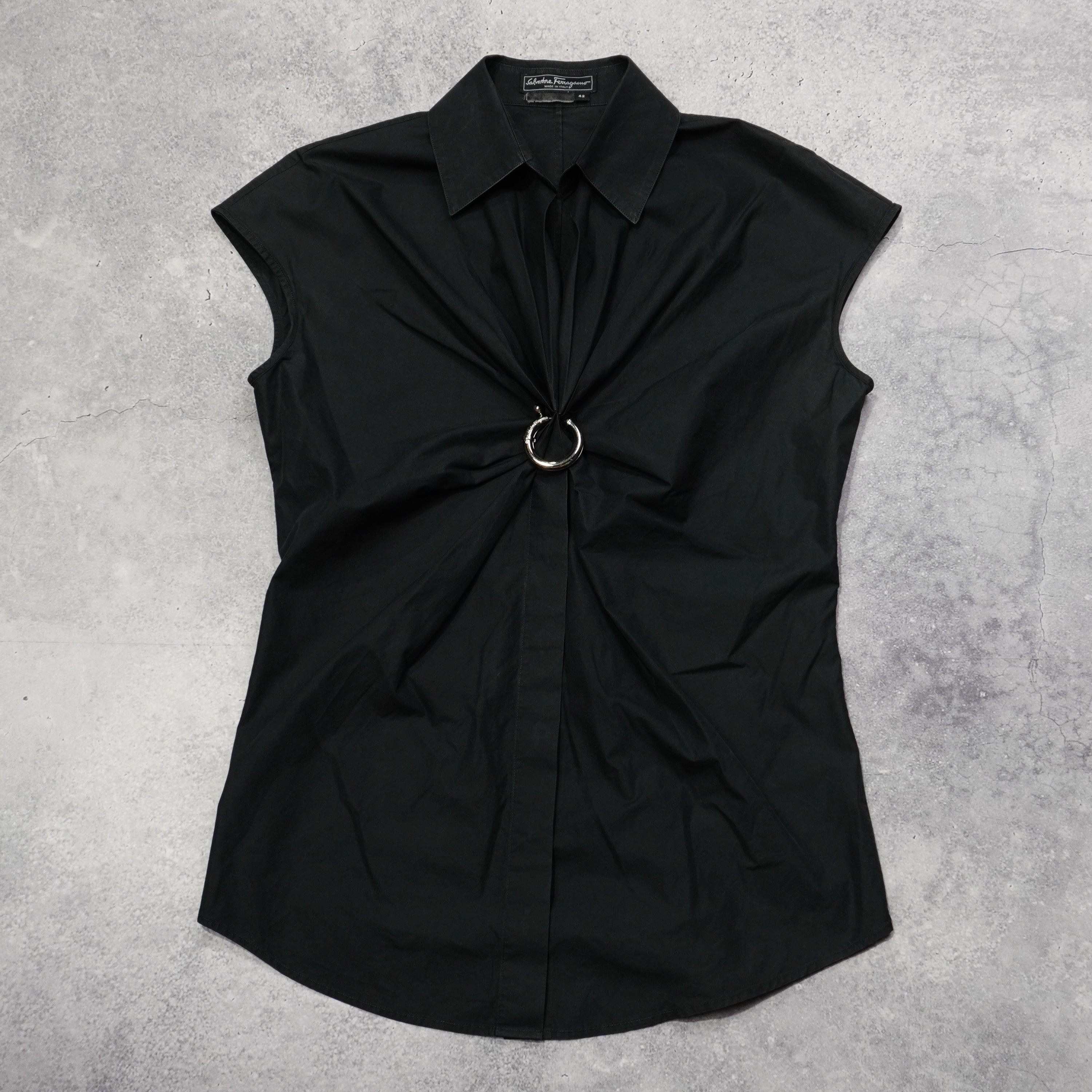 2000s Salvatore Ferragamo Ring Detail Button Up