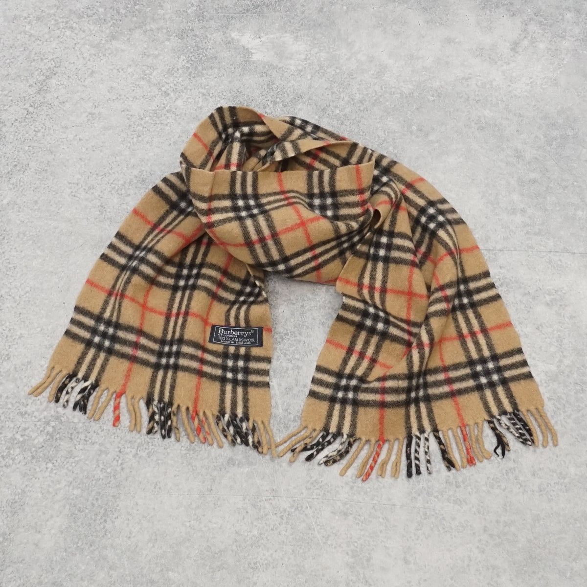 90s Burberrys Nova Check Lambswool Scarf