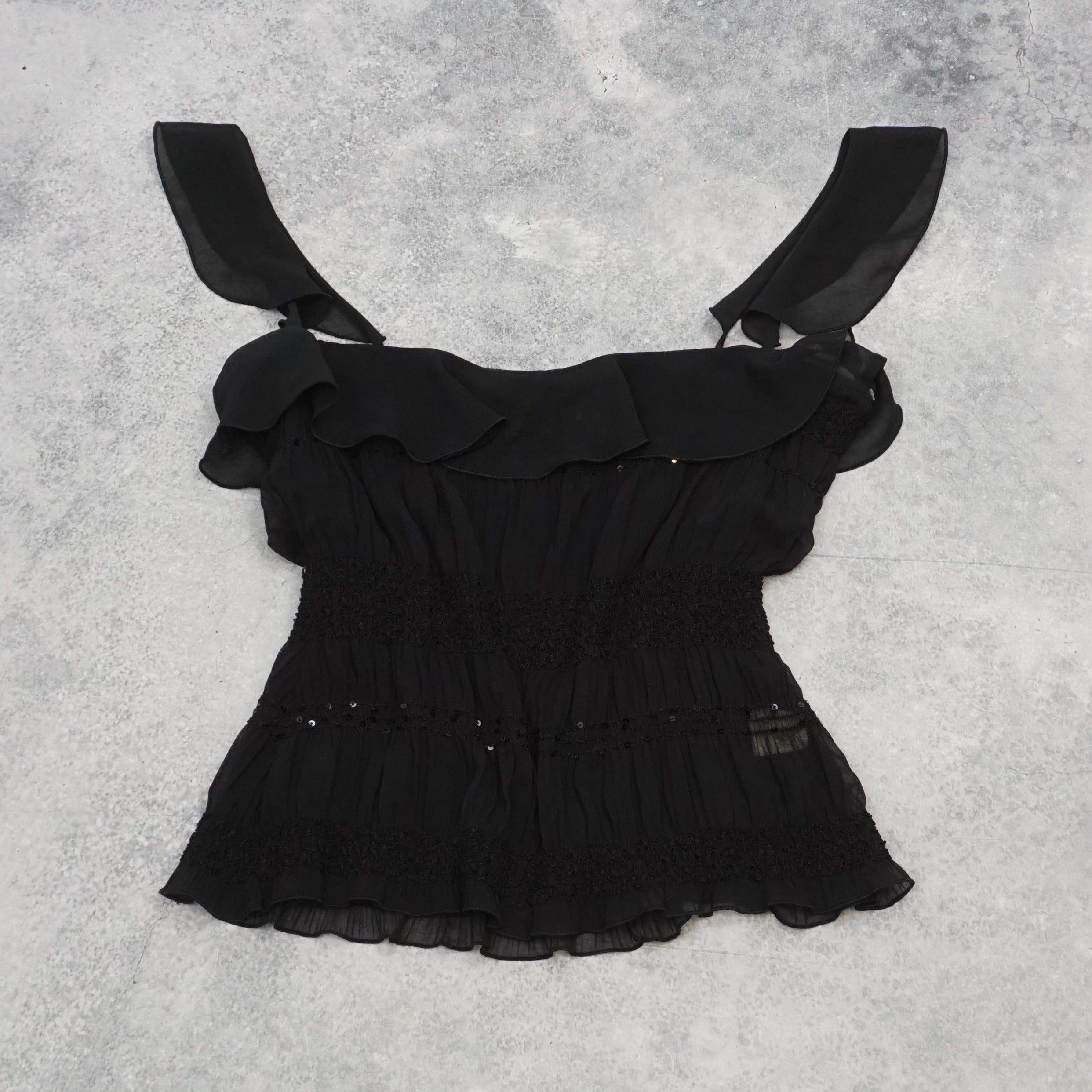2000s Sequin Ruffle Top Cami