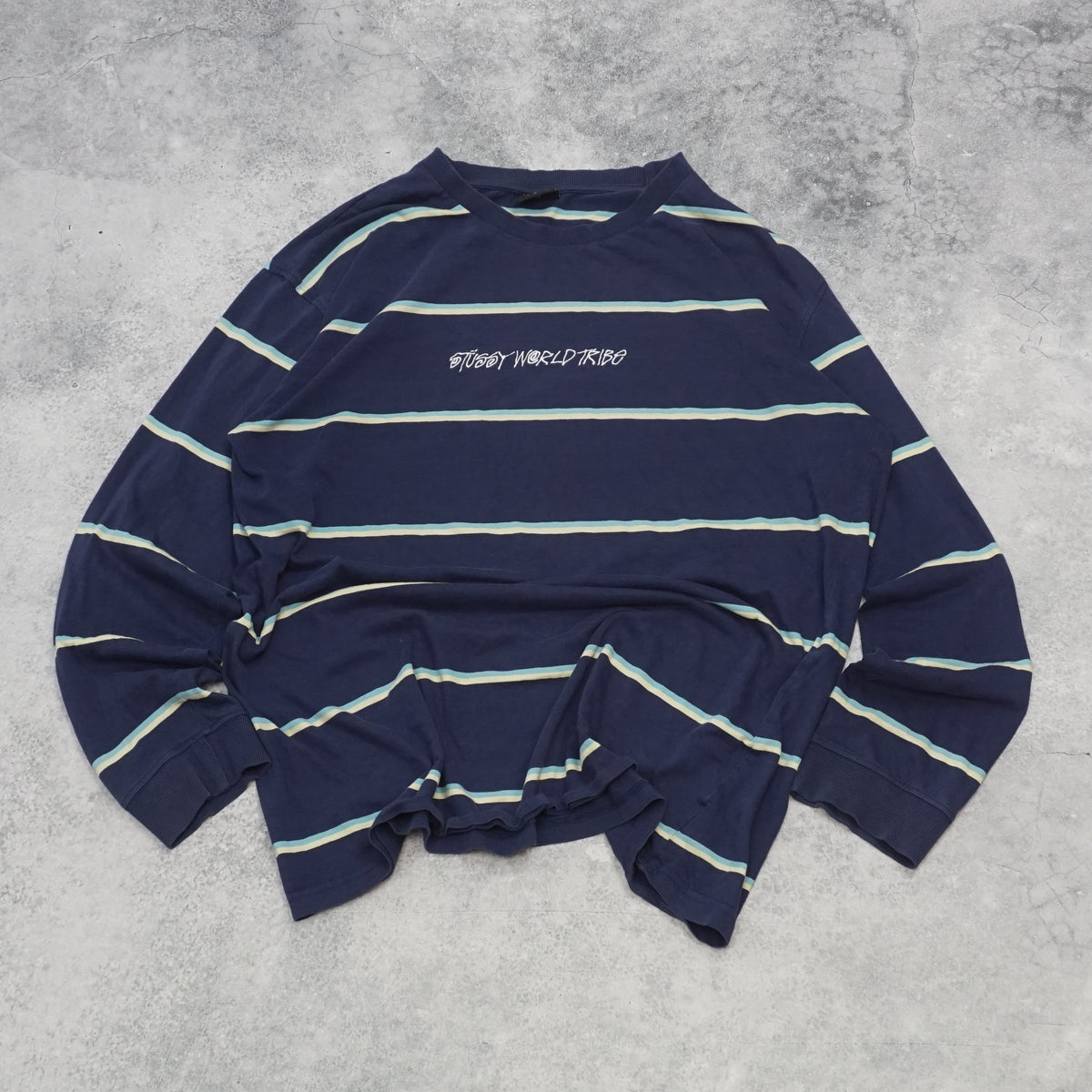 2000s Stussy World Tribe Striped Longsleeve T-Shirt