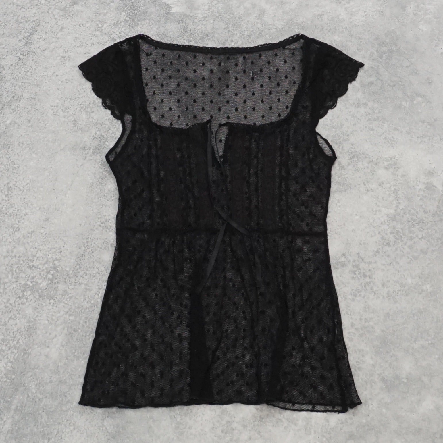 Unbranded Sheer Black Polka Dot Top
