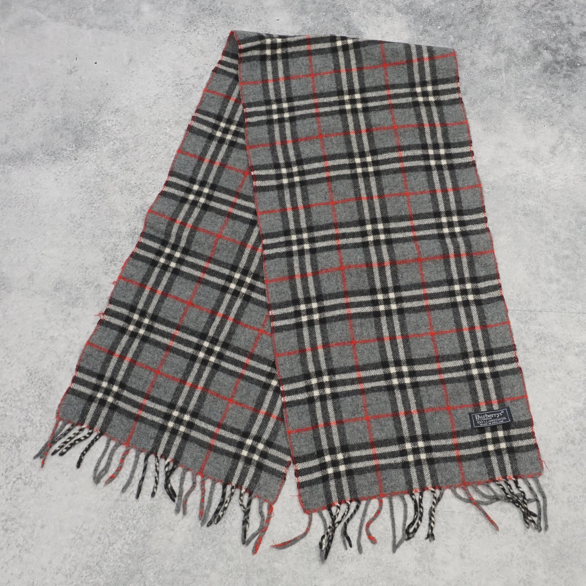 90s Burberrys Nova Check Lambswool Scarf