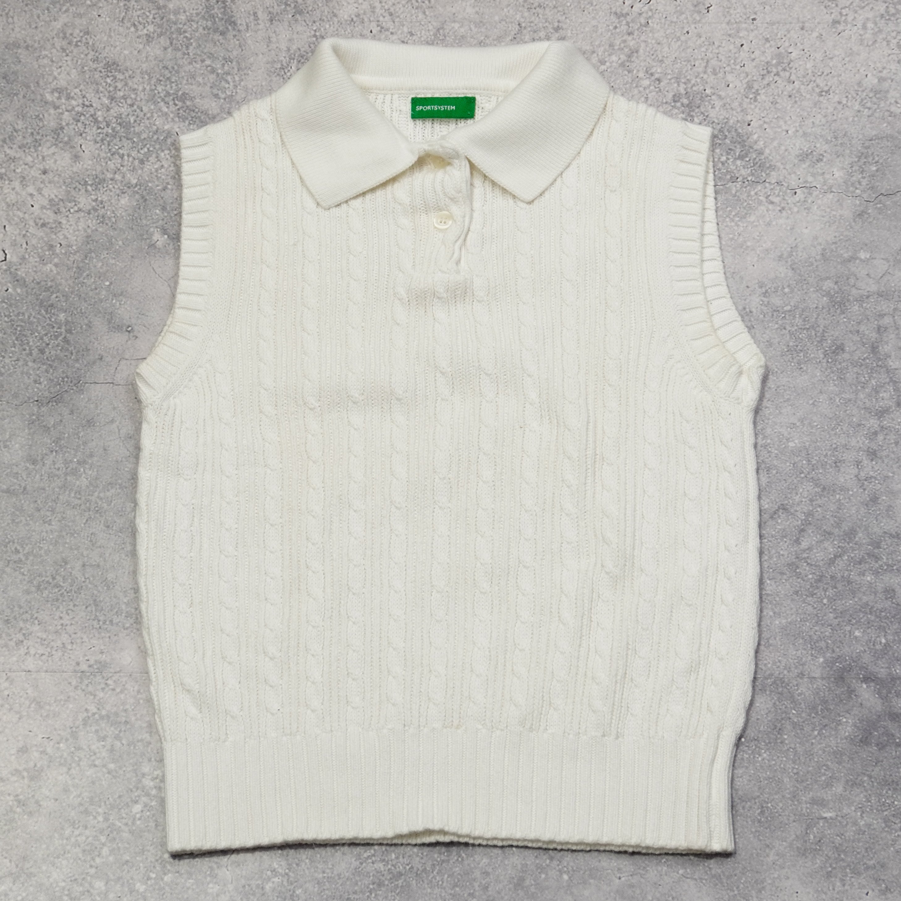 2000s Sport System Cable Knit Knit Sleeveless