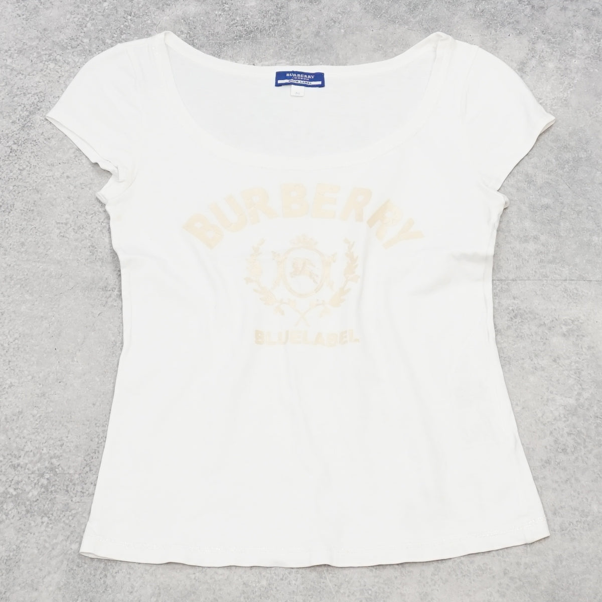 2000s Burberry Blue Label Crest Graphic T-Shirt
