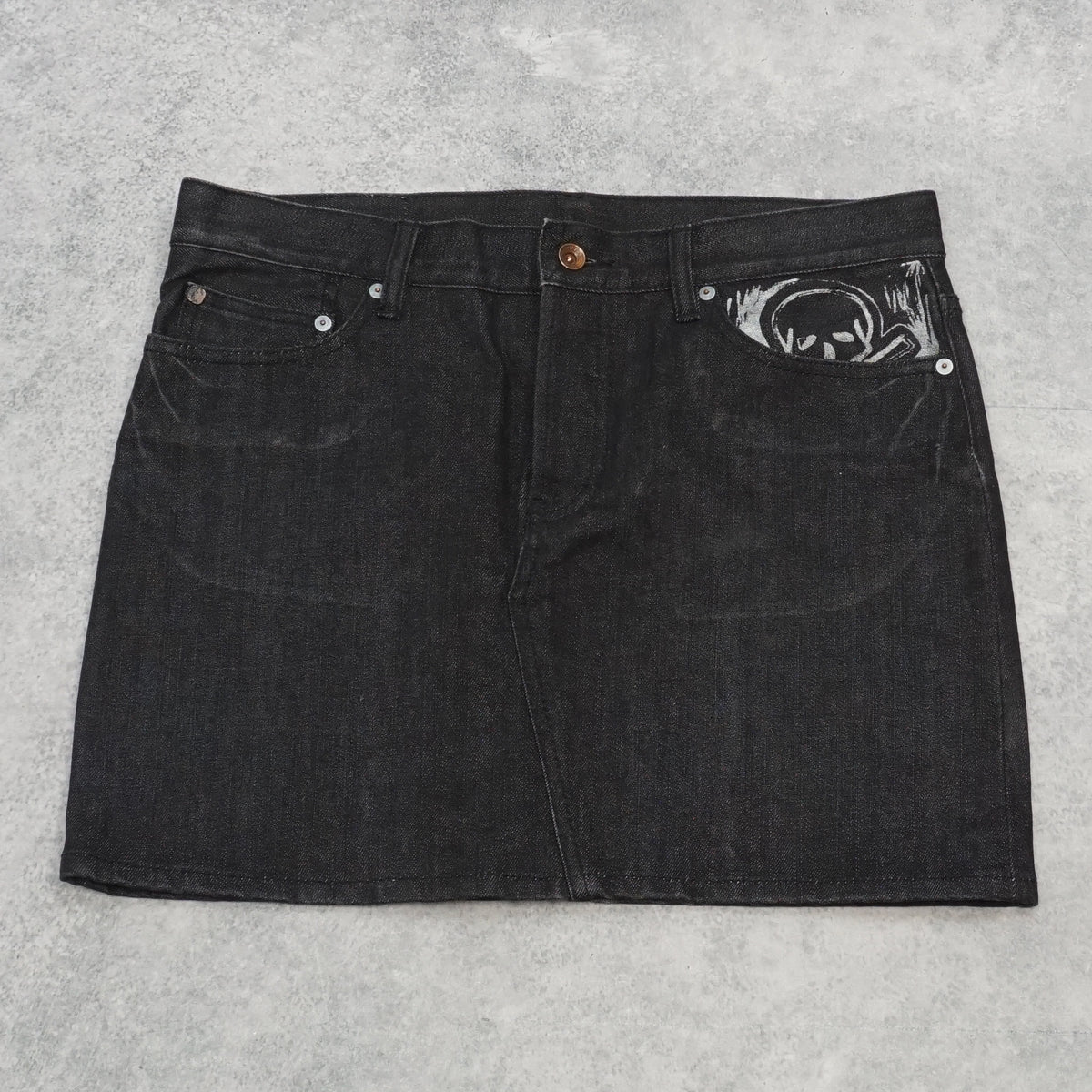 Levi's Black Graphic Denim Mini Skirt