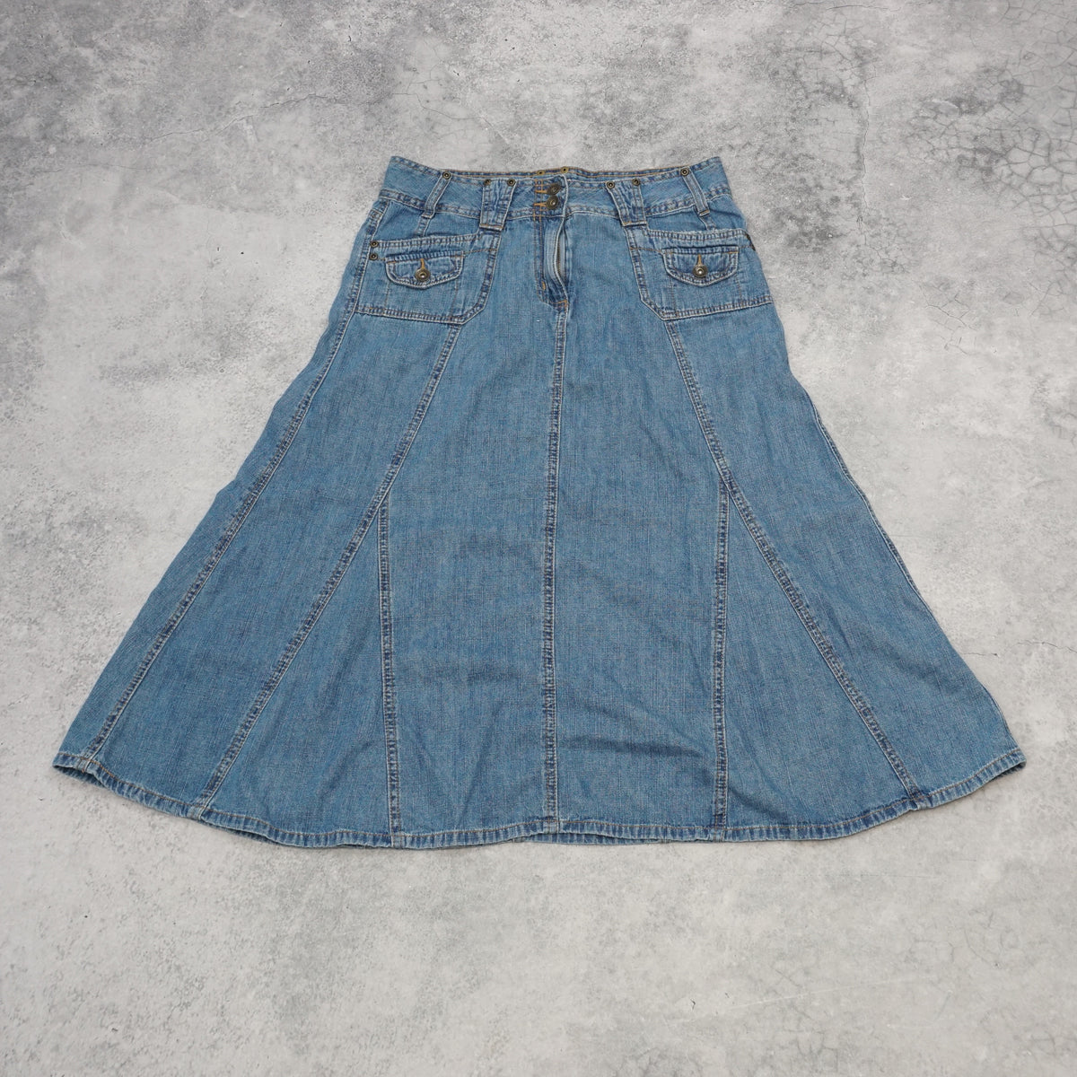 2000s Faded Glory Denim Maxi Skirt