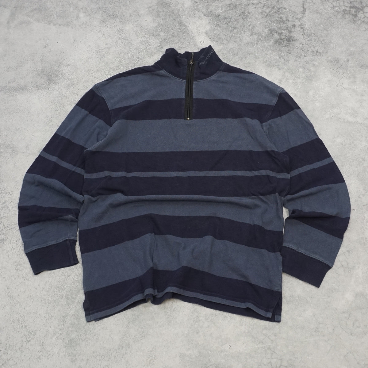 90s Polo Sport Ralph Lauren Striped Rugby Quarter Zip Jumper
