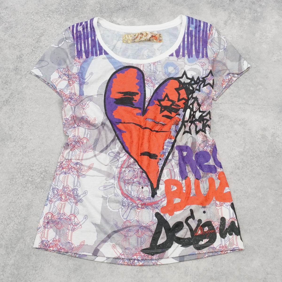 Desigual Graphic red heart Top