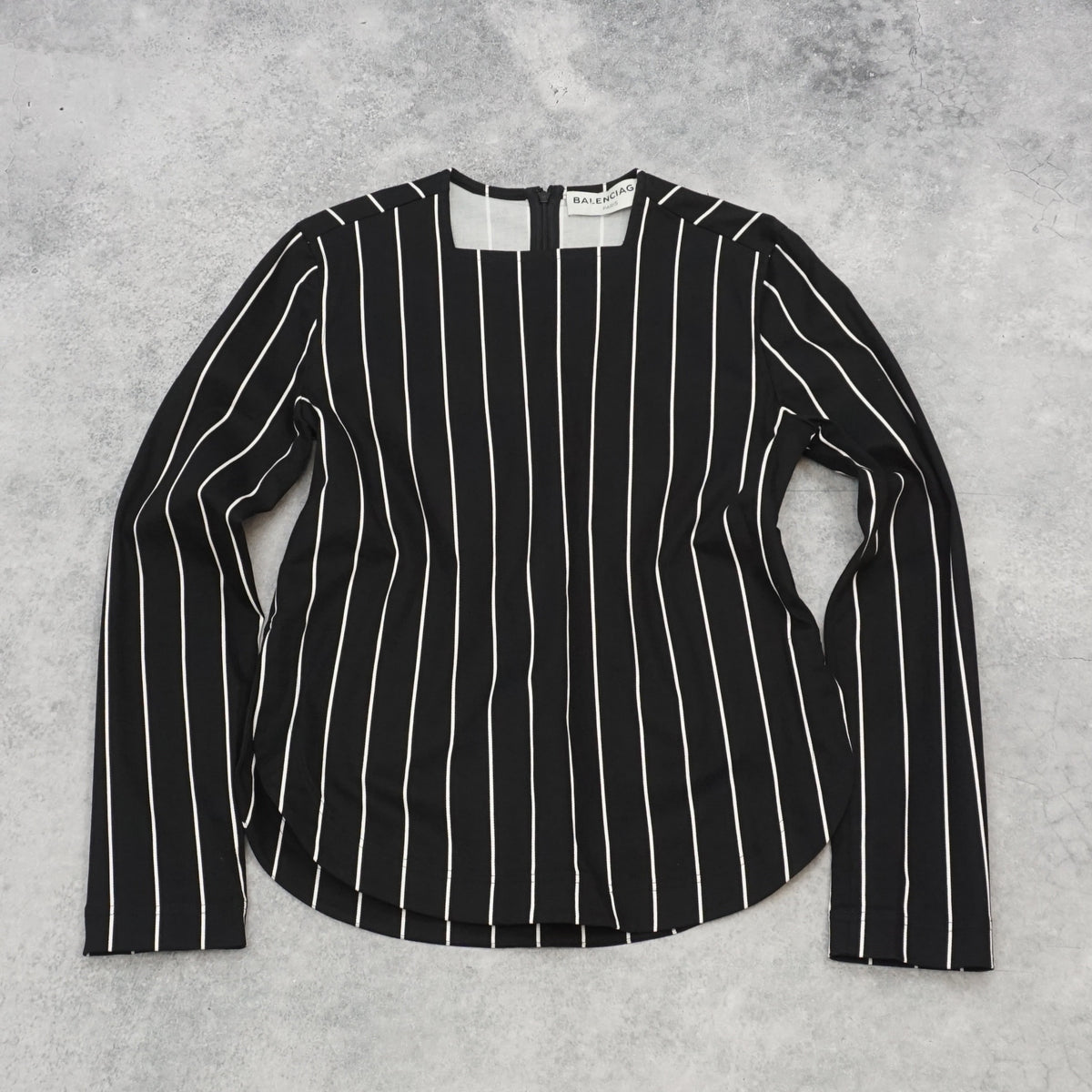 Balenciaga Pinstripe Long Sleeve Top
