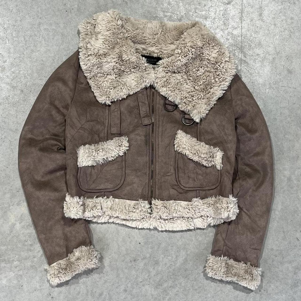 2000s Cropped Jacket Faux Fur