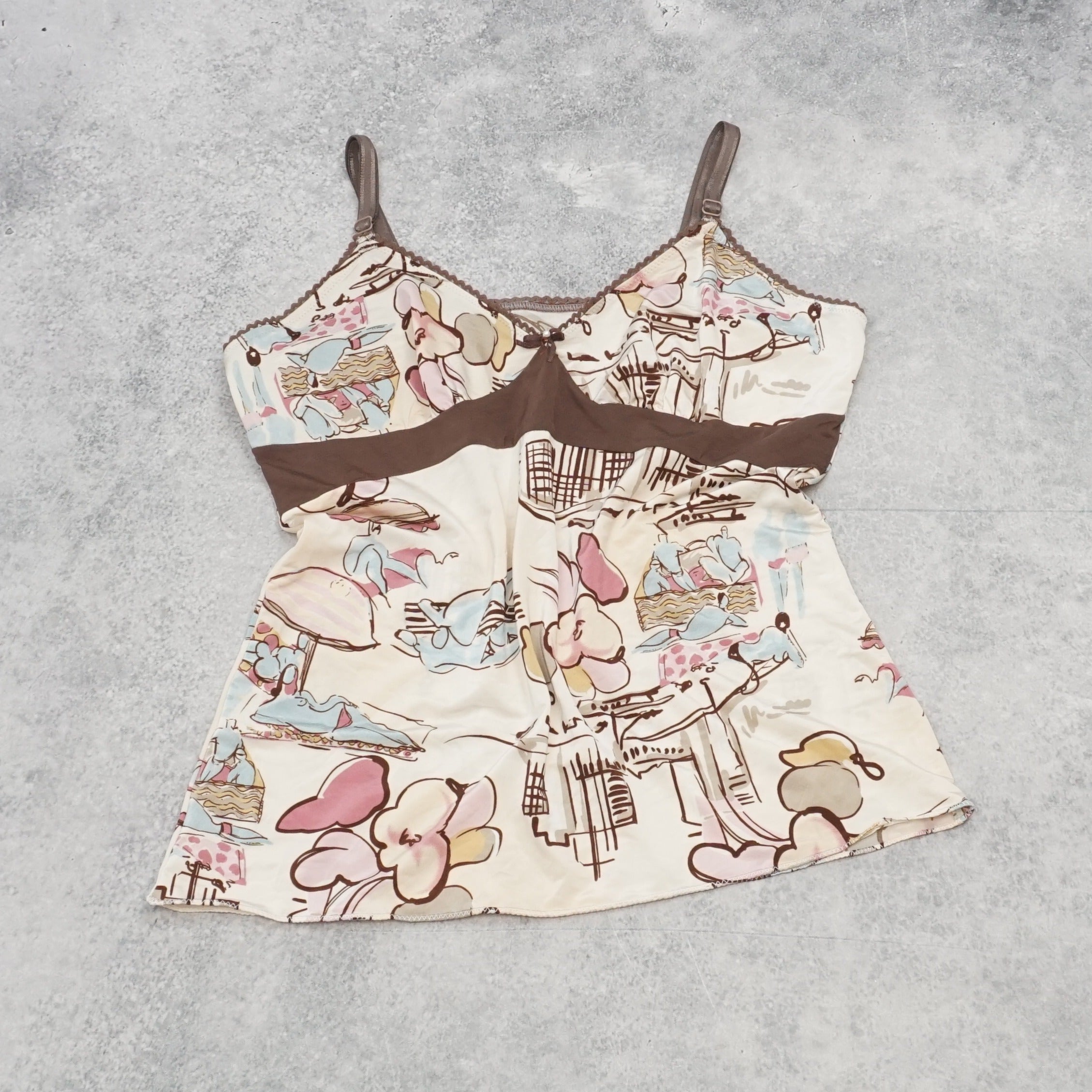2000s Graphic Floral Cami Top