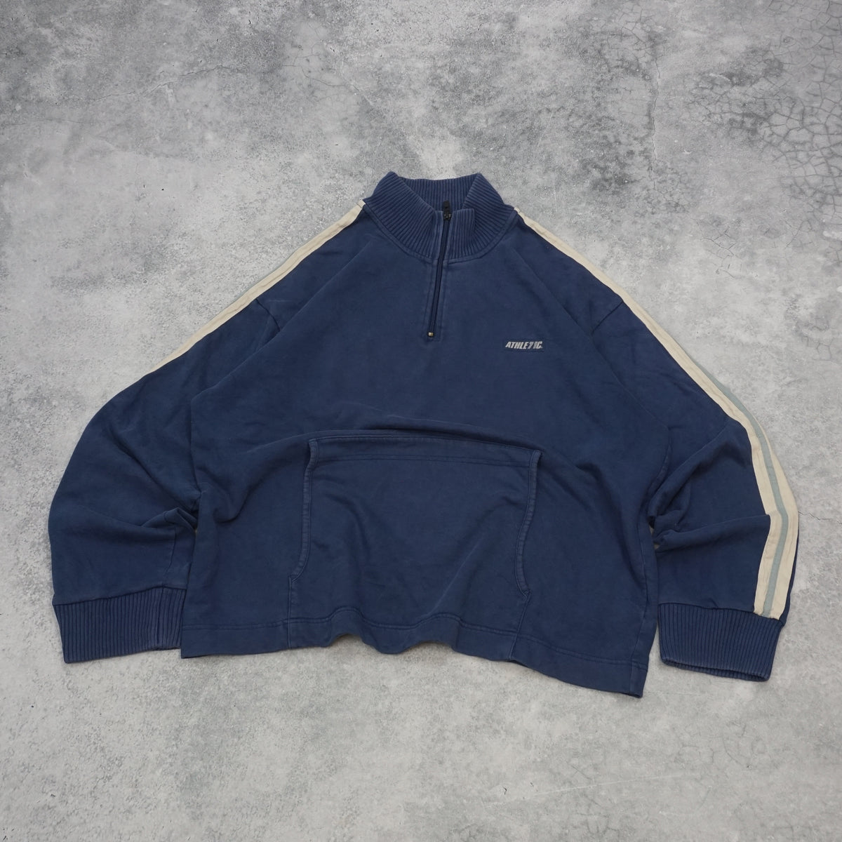 2000s Nike Athletic Striped Quarter Zip Sweater