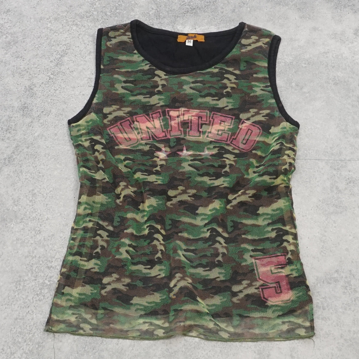 2000s Reneke United Camo Graphic Tank Top Top