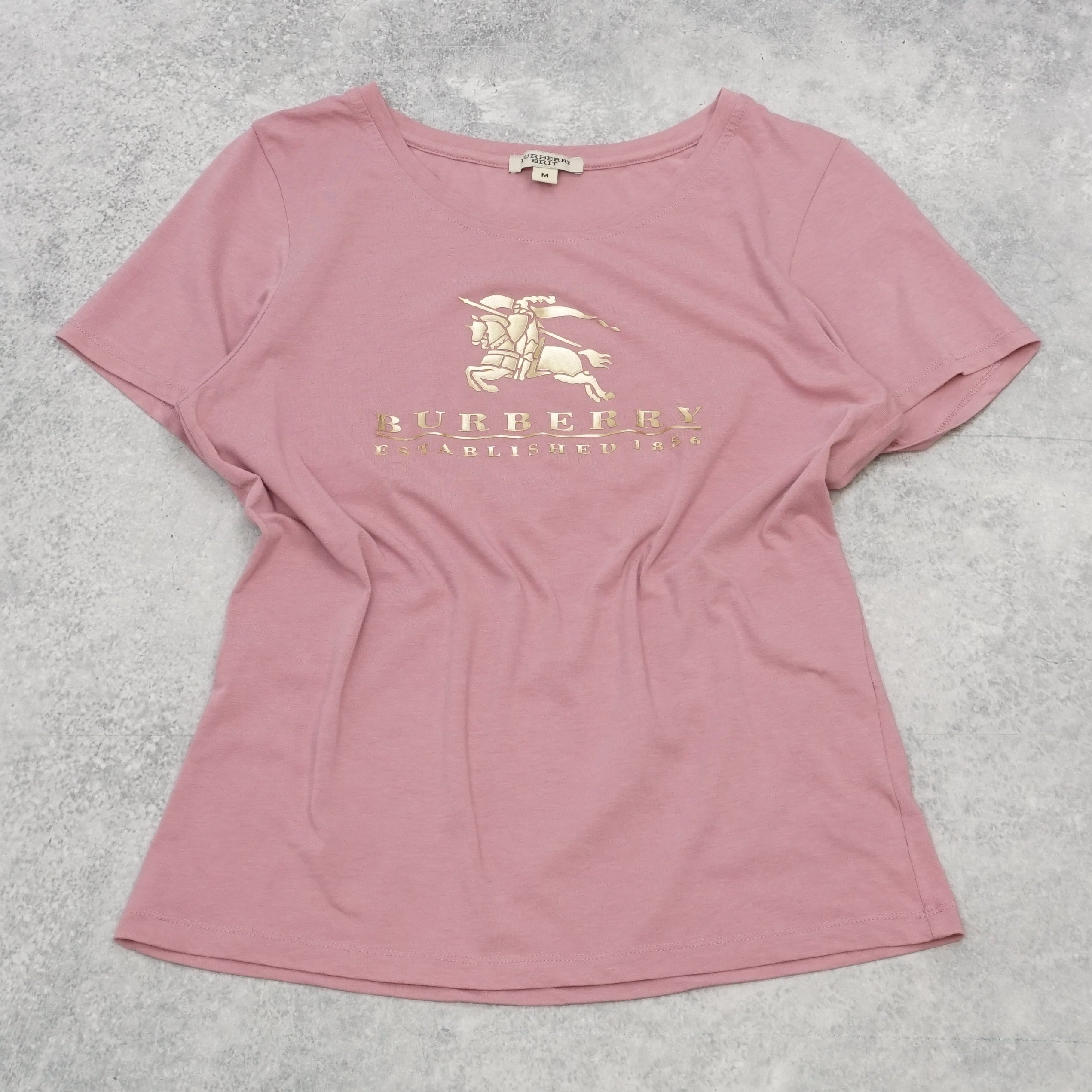 2000s Burberry Brit Gold Logo T-Shirt