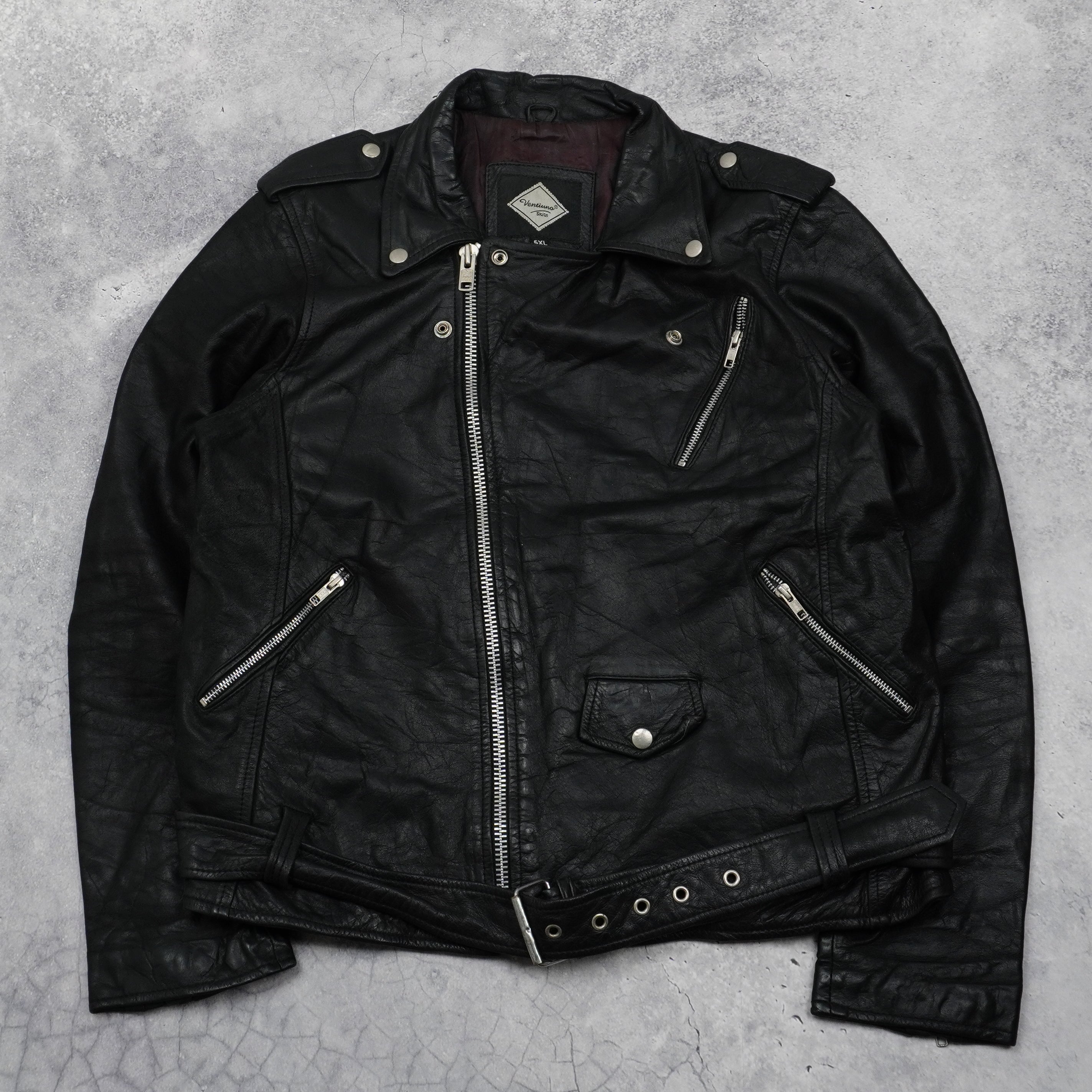 90s Ventiuno Biker Leather Jacket