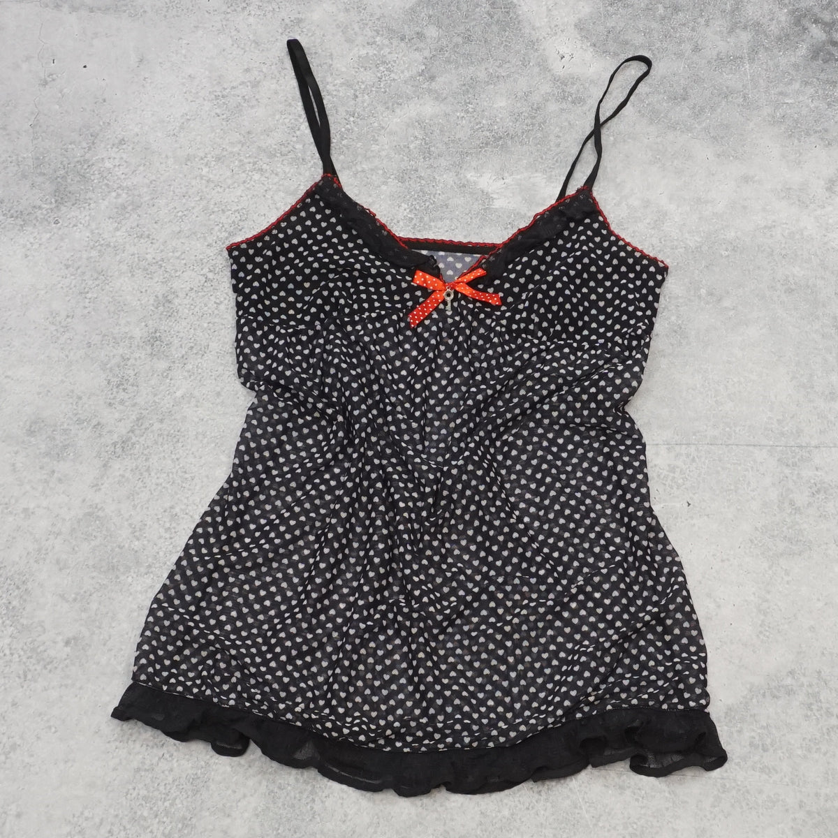 2000s Polka Dot Ruffle Cami Top