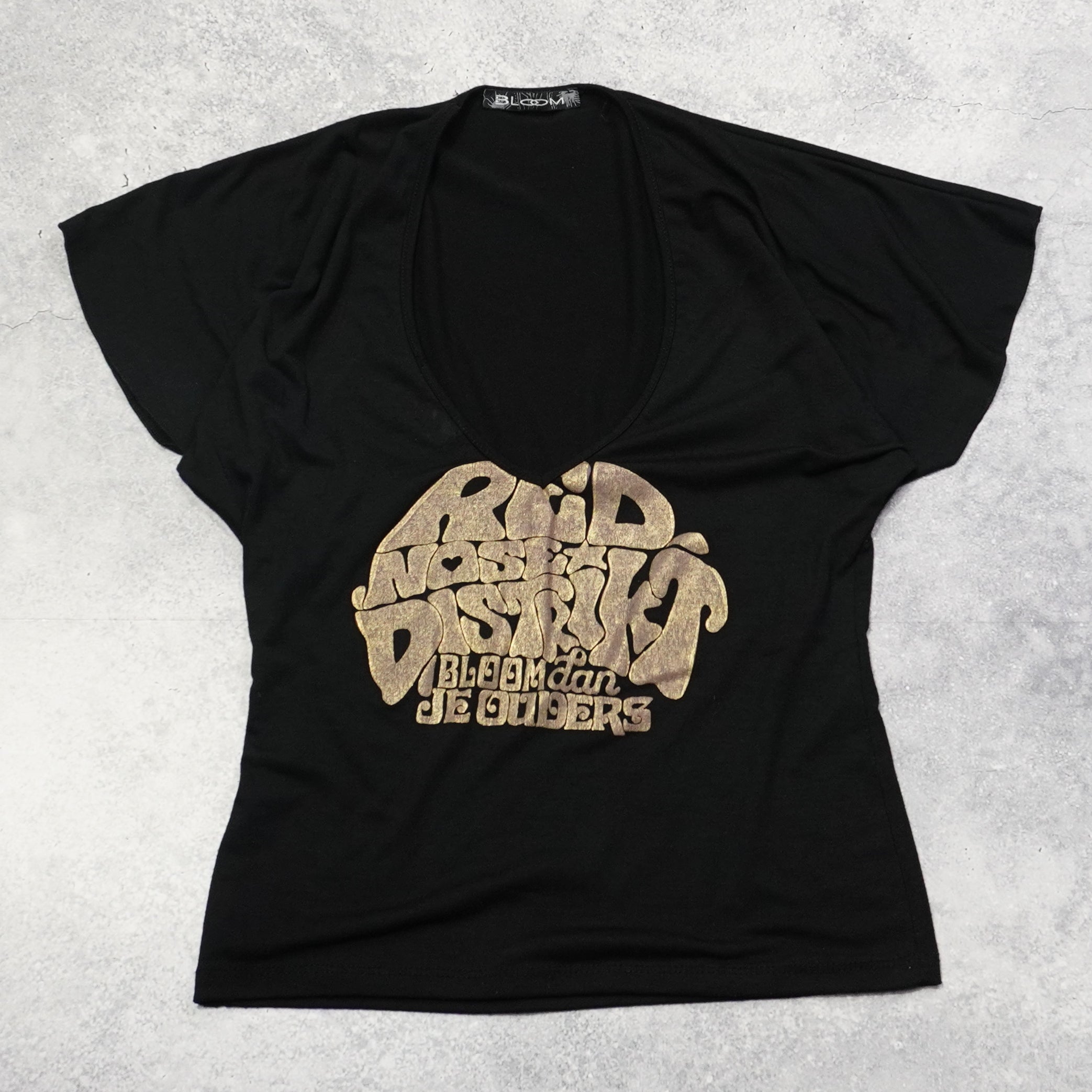 2000s Bloom Printed V-Neck Top