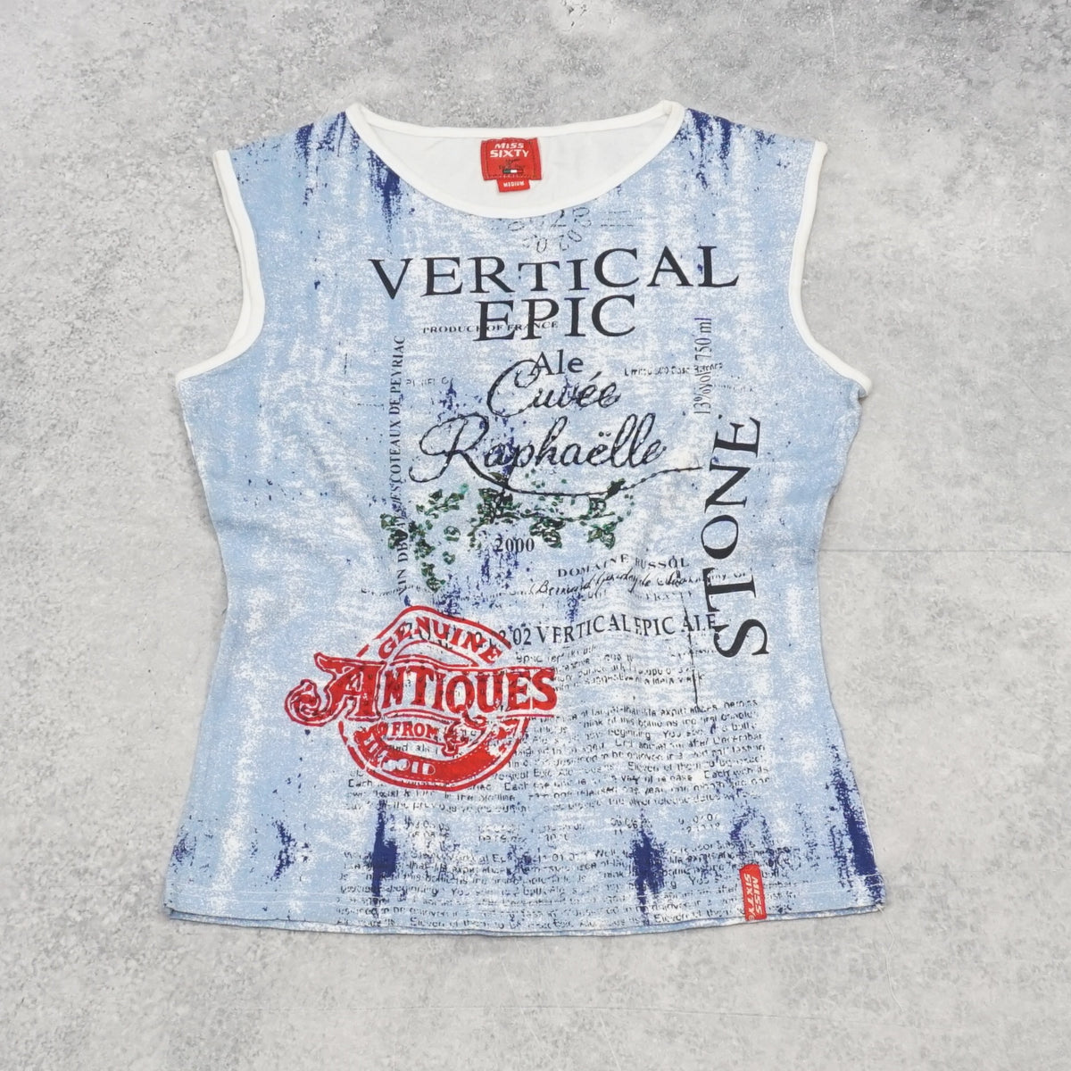 2000s Miss Sixty Vertical Epic Graphic Top Vest