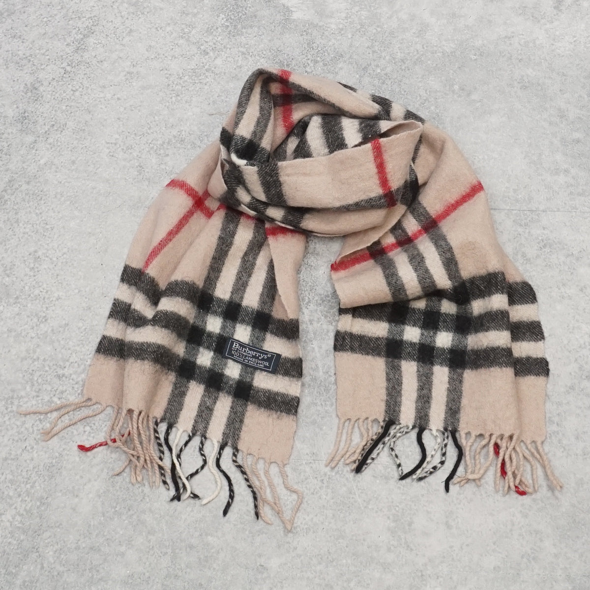 90s Burberrys Nova Check Lambswool Scarf