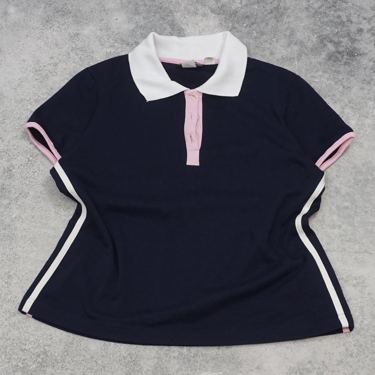 2000s Saturday Blues Contrast Trim Polo