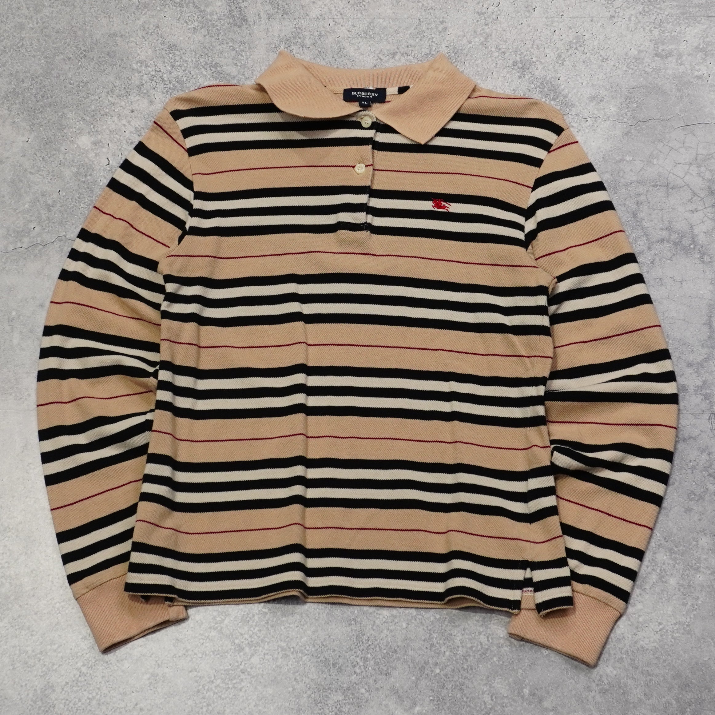 2000s Burberry Striped Polo