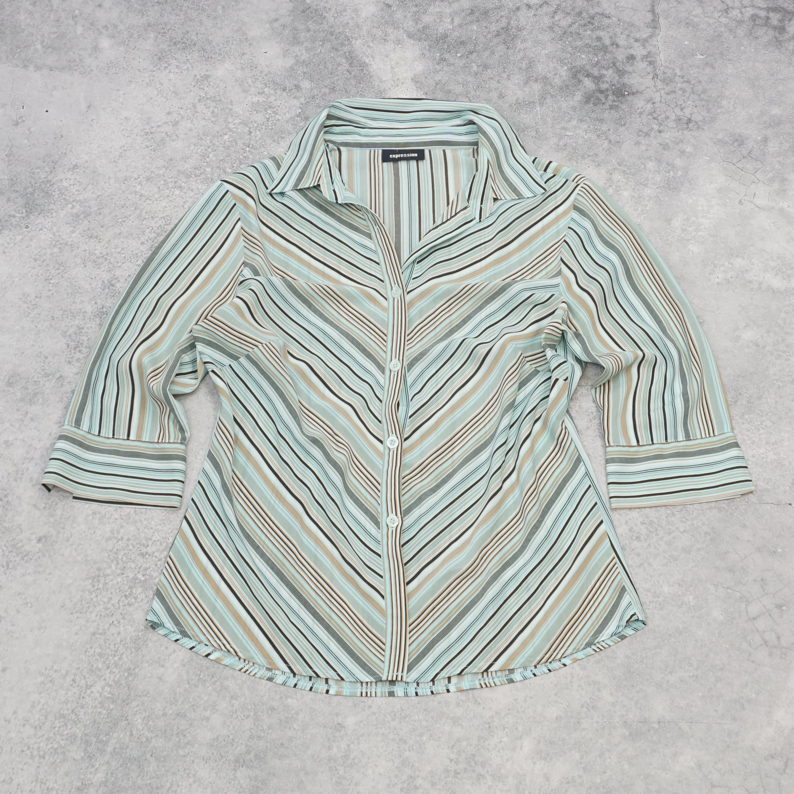 2000s Expression Striped Shirt