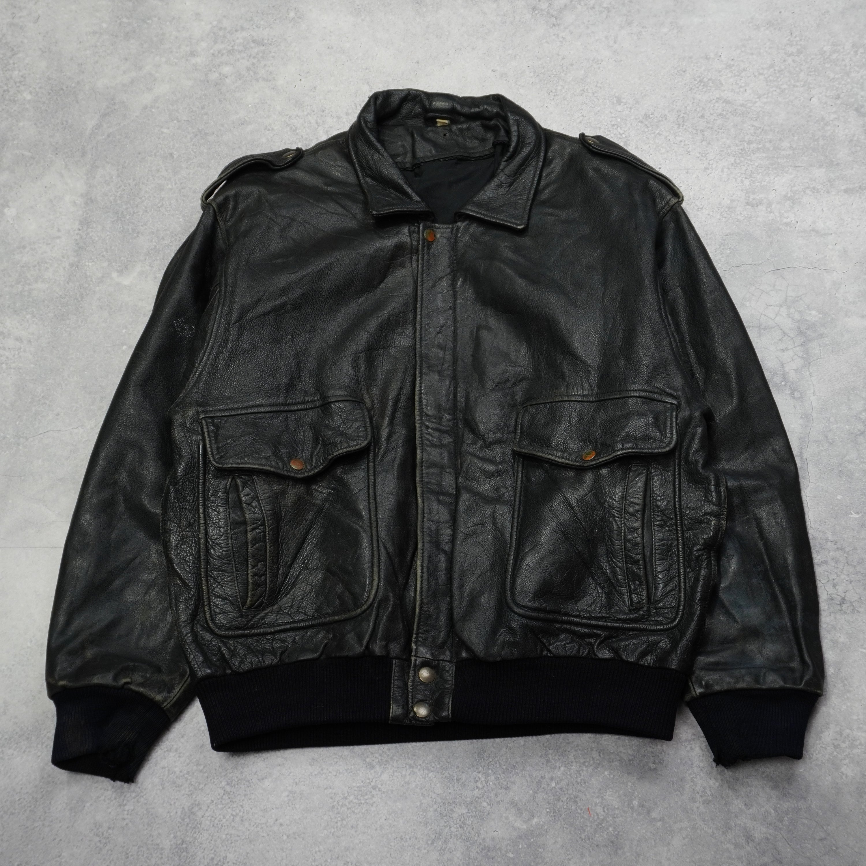 90s Aviator Leather Jacket
