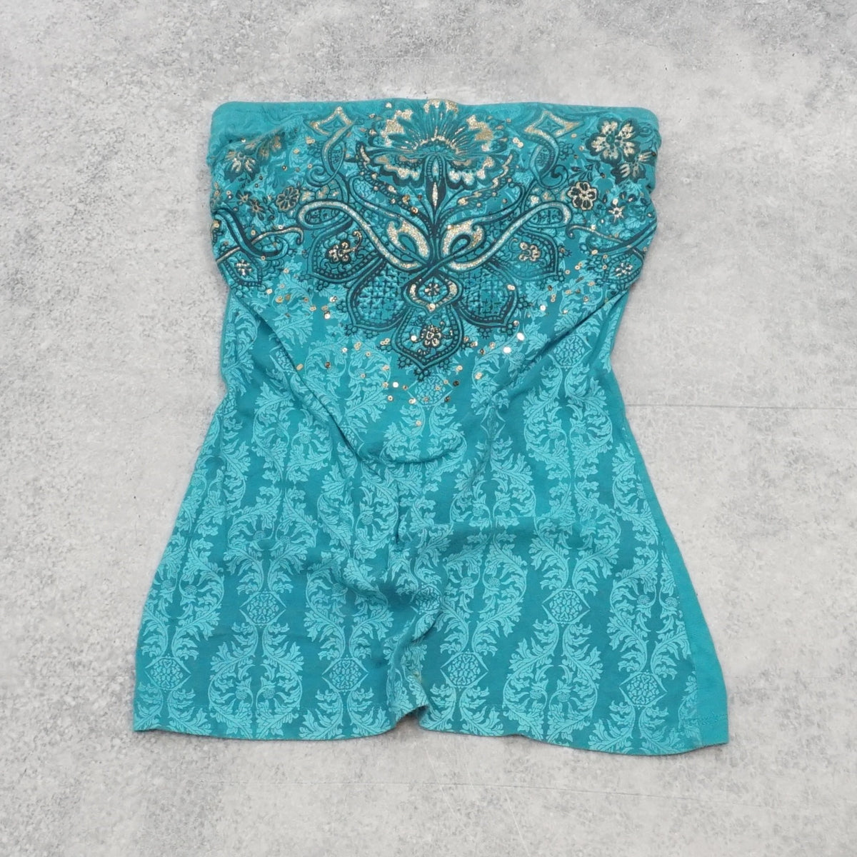 2000s Maurices Strapless Floral Print Top