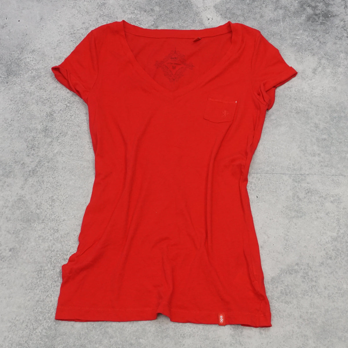 2000s Edc By Esprit V-neck Pocket T-Shirt